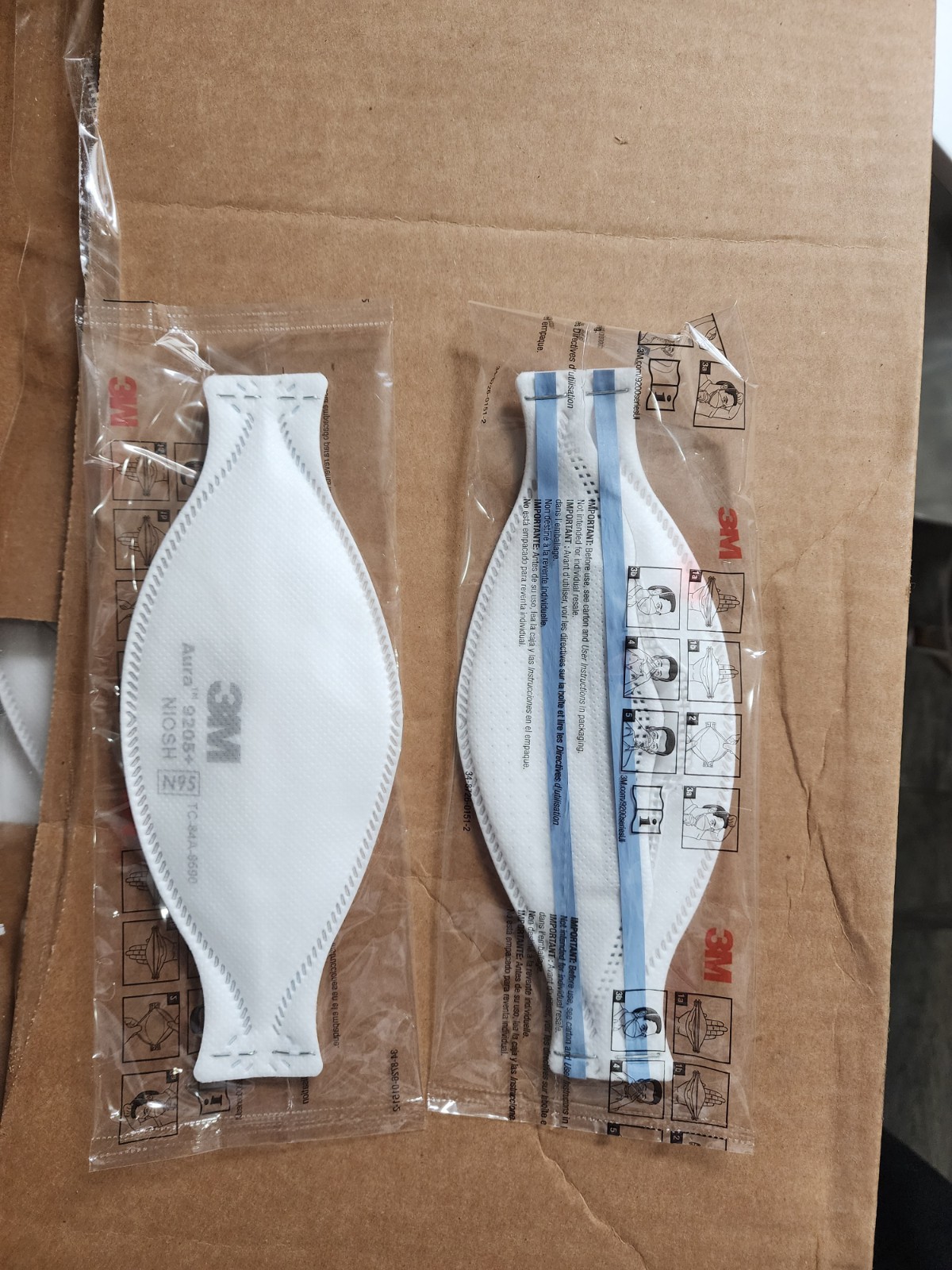 Case of 440 3M Aura 9205+ N95 NIOSH Approved individually sealed Masks