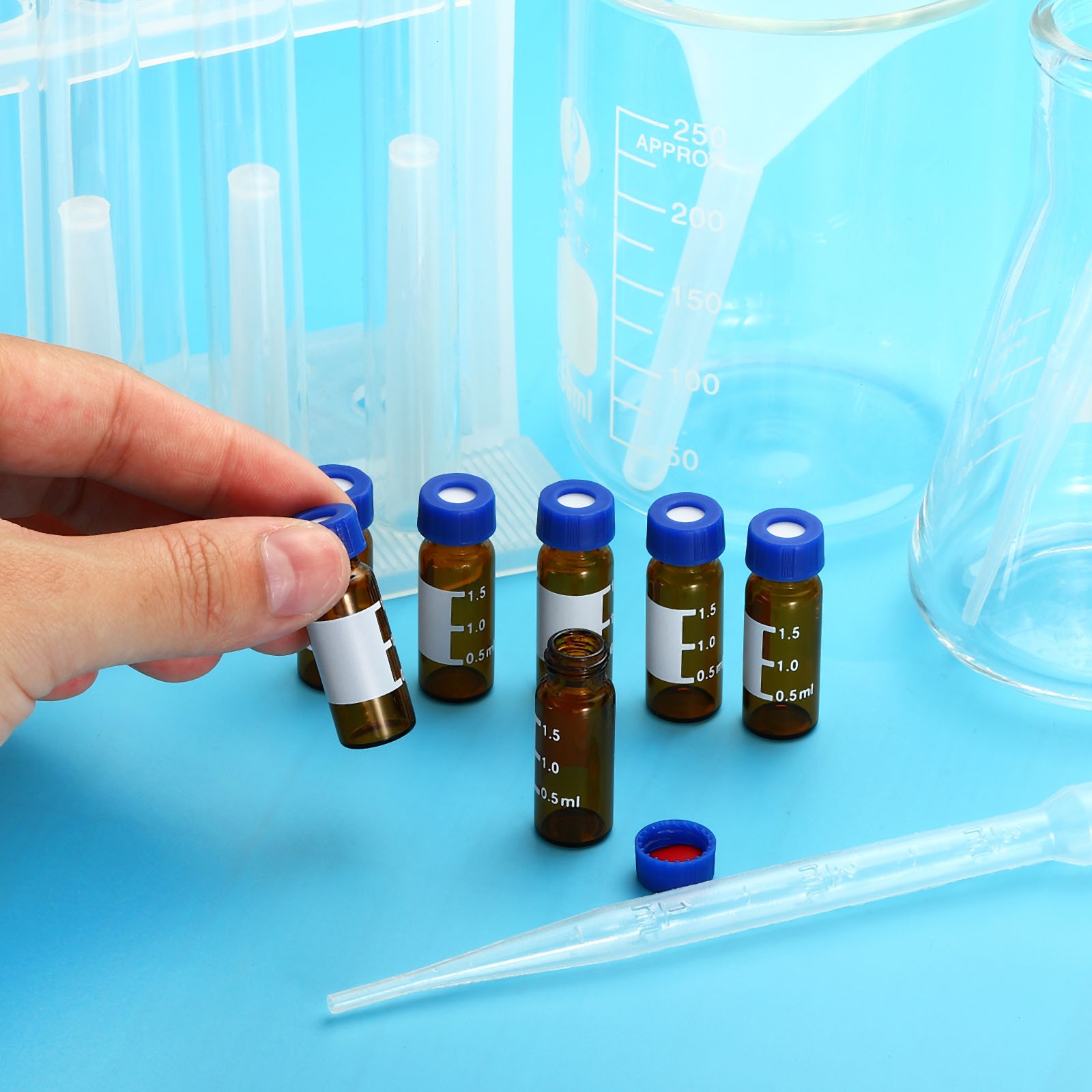 1000pcs 2ml Autosampler Vial HPLC/GC Vials 9-425 Lab Amber Vials Sample