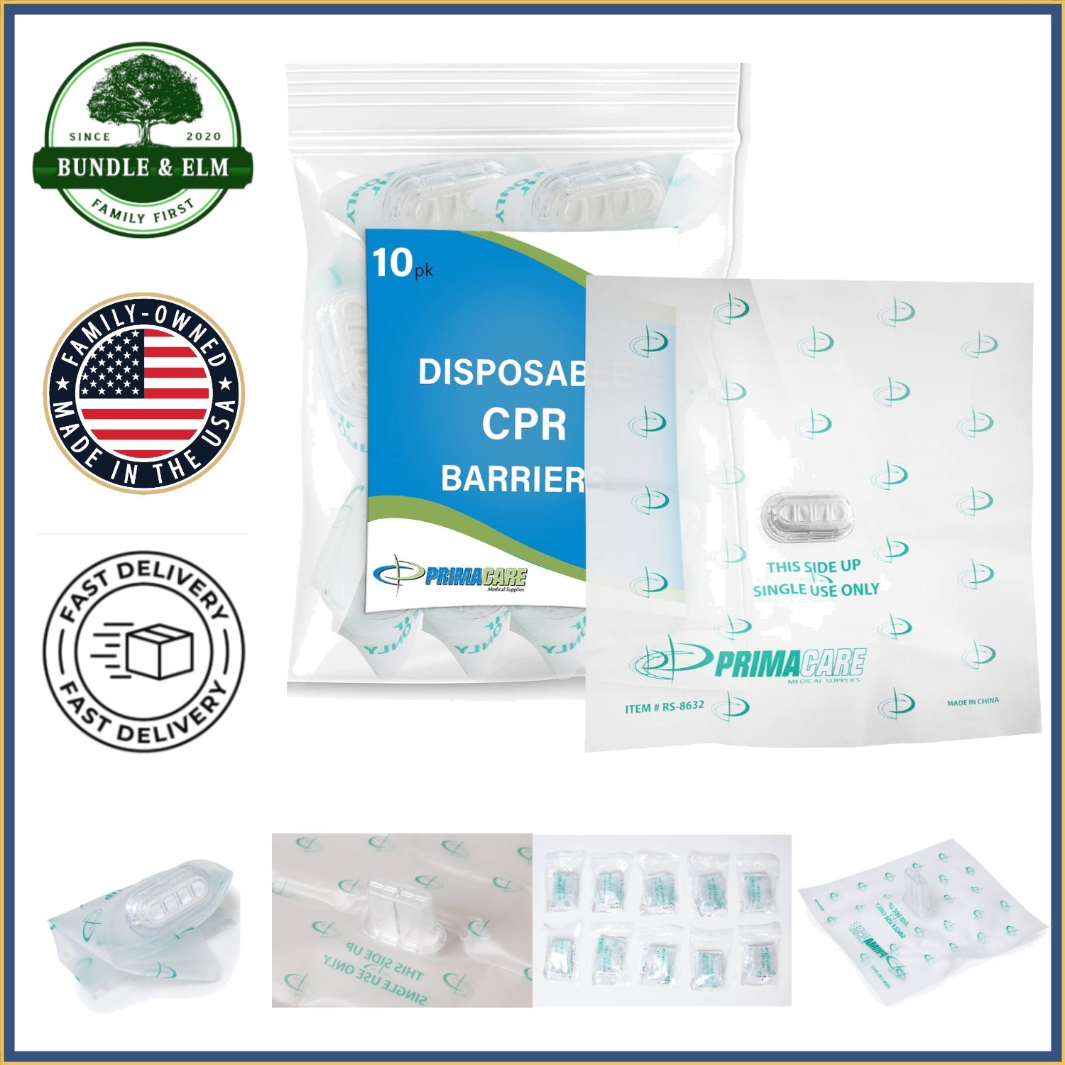 CPR Barrier Face Shield with One Way Valve and HEPA Filter for First Responders