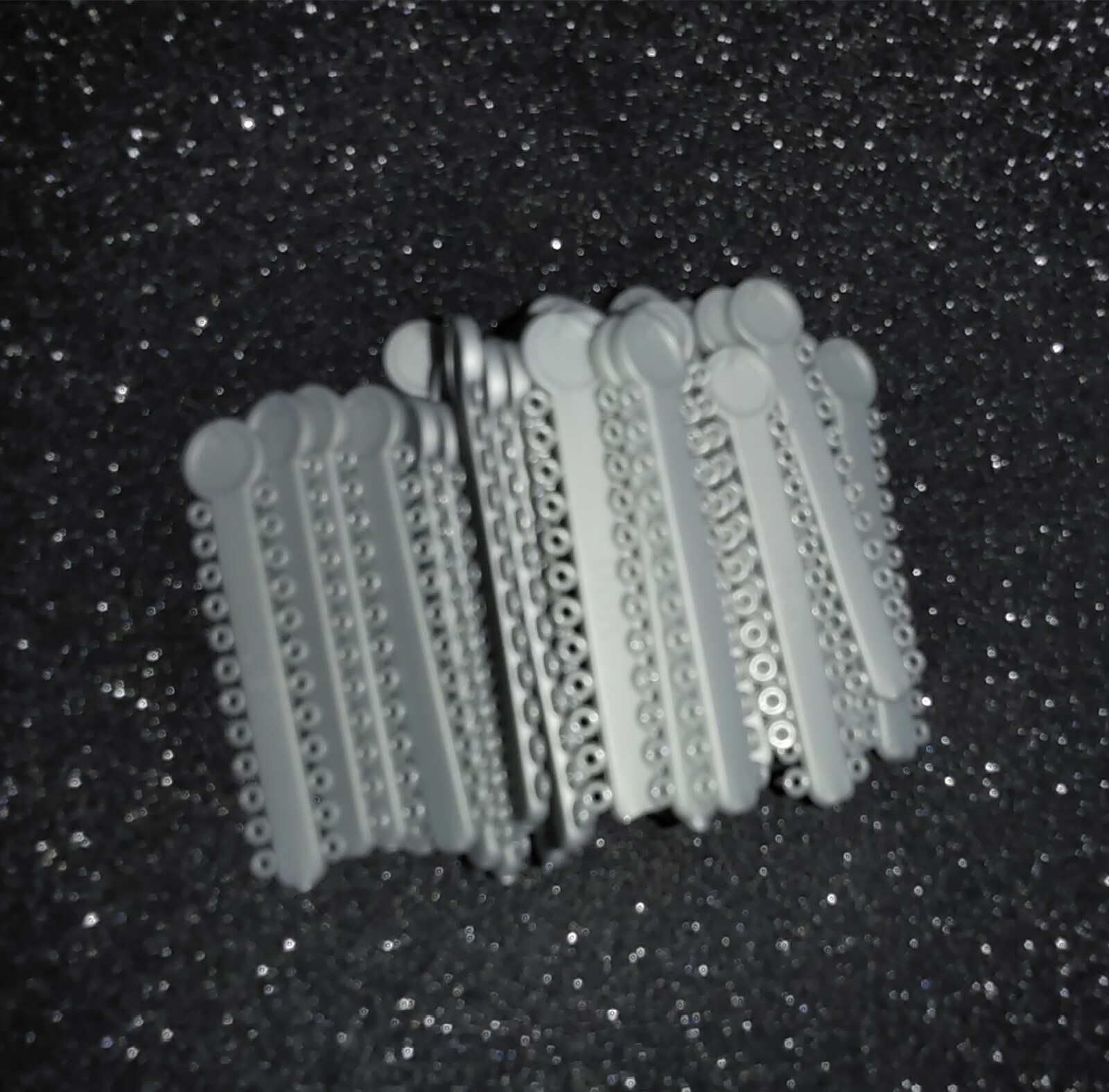 2 Packs Dental Gray Elastic Ligature Ties Rubber Bands Sliver Grey 1008Pcs/Pack