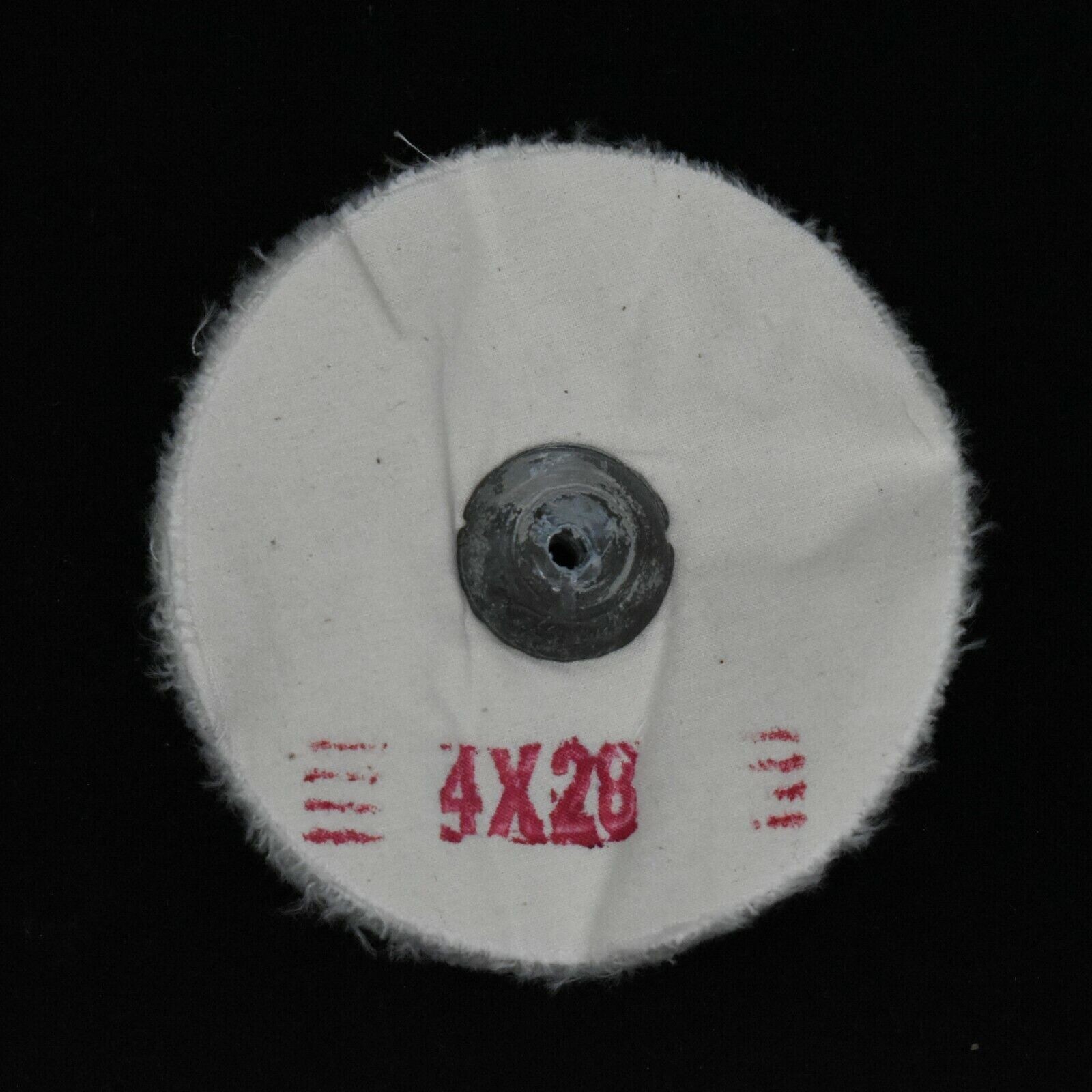 White Muslin Buffing Wheel Loose Lead Center Non-Stitched Polishing 4″ x 28 Ply
