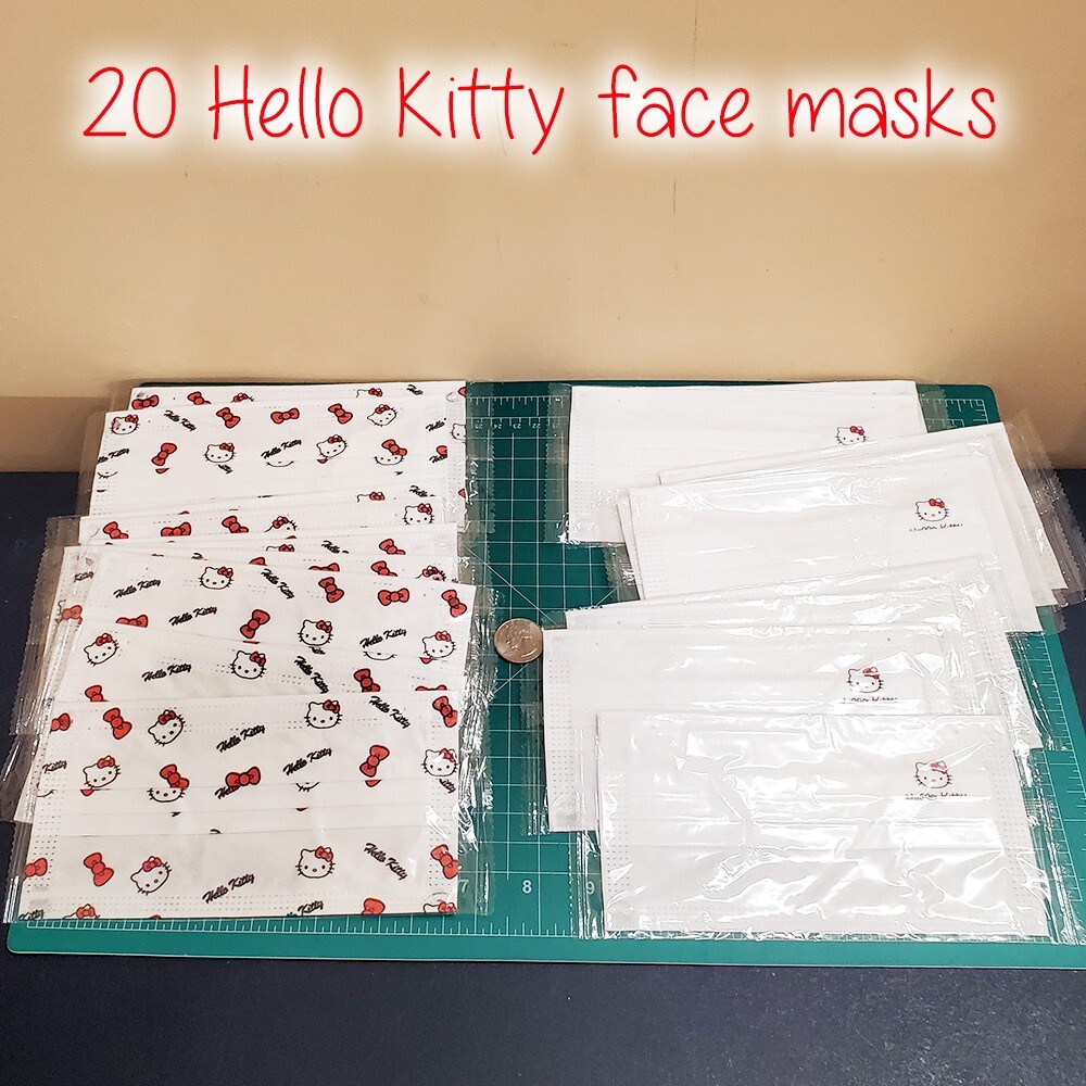 Hello Kitty face mask lot 20 pieces disposable reusable masks new sealed Sanrio
