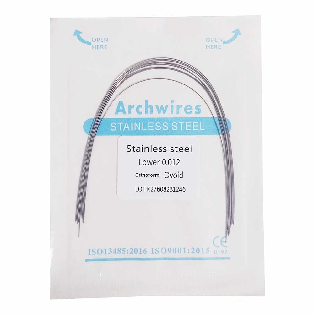 10pcs/pack Dental Orthodontic Stainless Steel Round Arch Wire Ovoid Form