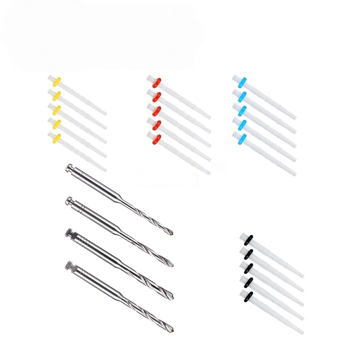 Dental Endo Quartz Fiber Post Root Canal Restorative Post Straight&Screw/Drills