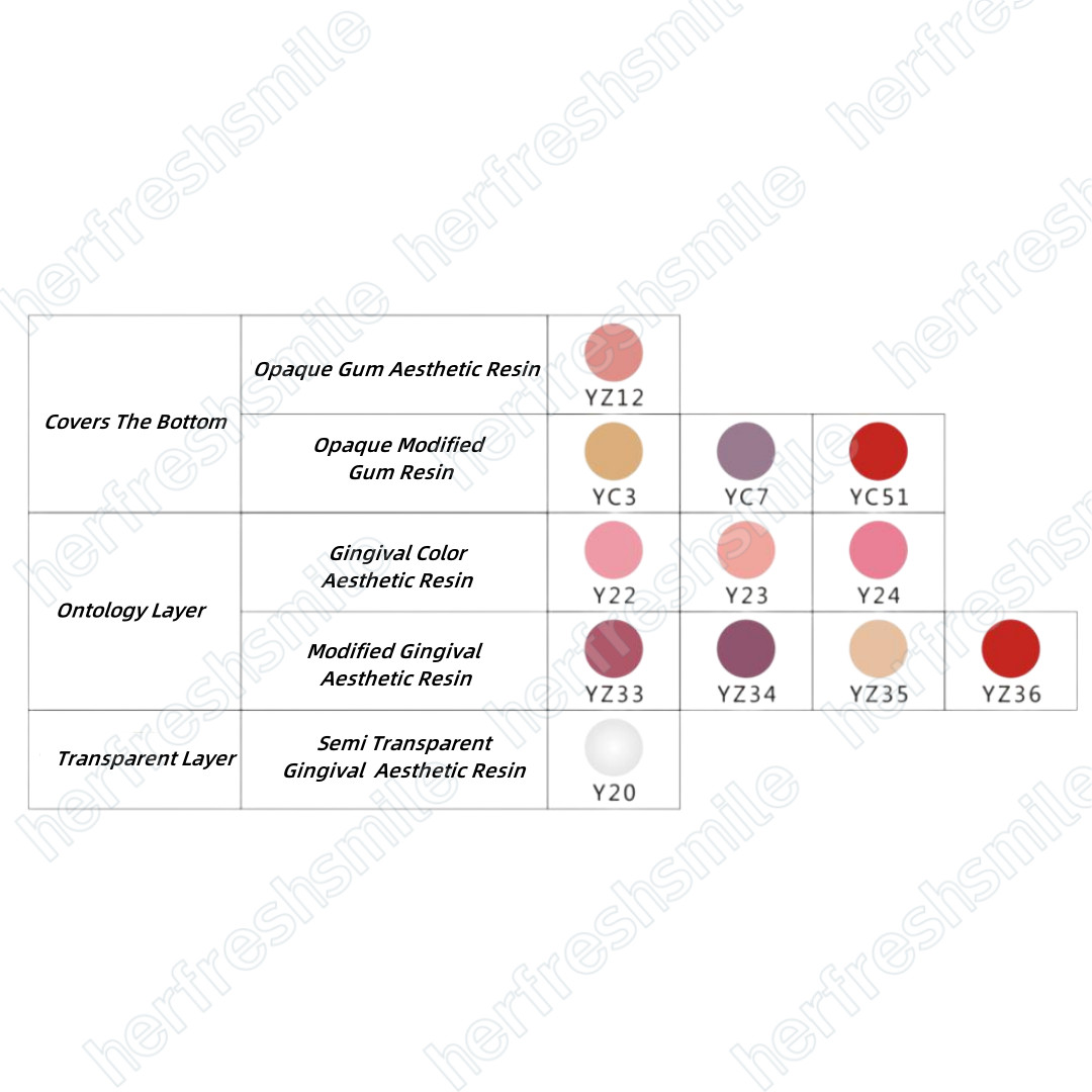 Gingiva Pink Resin Dental Beauty Gum Composite Highly 3D Aesthetic Color Guide