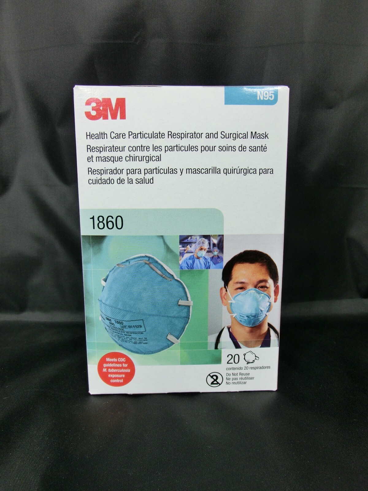 3M™ 1860 N95 Adult Face Mask Particulate Respirator – QTY 120