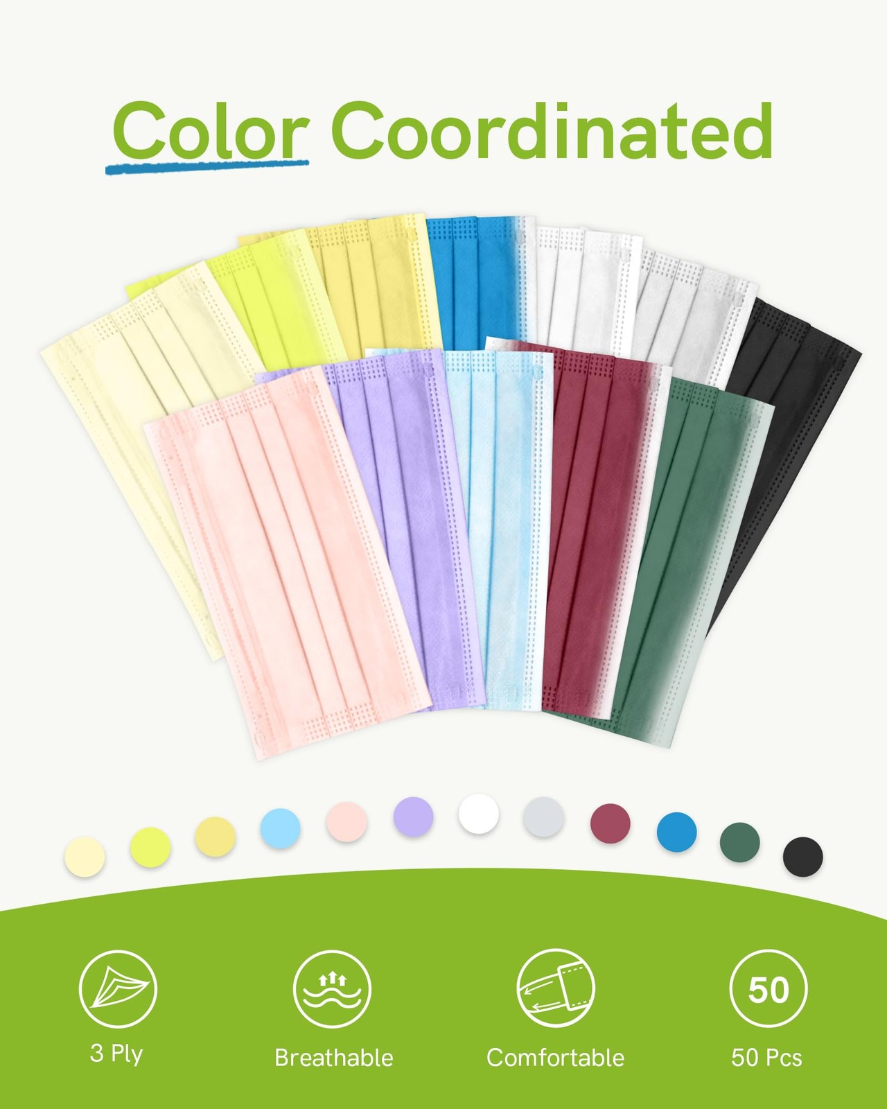 Disposable Masks, 3-Ply ASTM Level 3 , Breathable & Comfortable for Adult Dai…