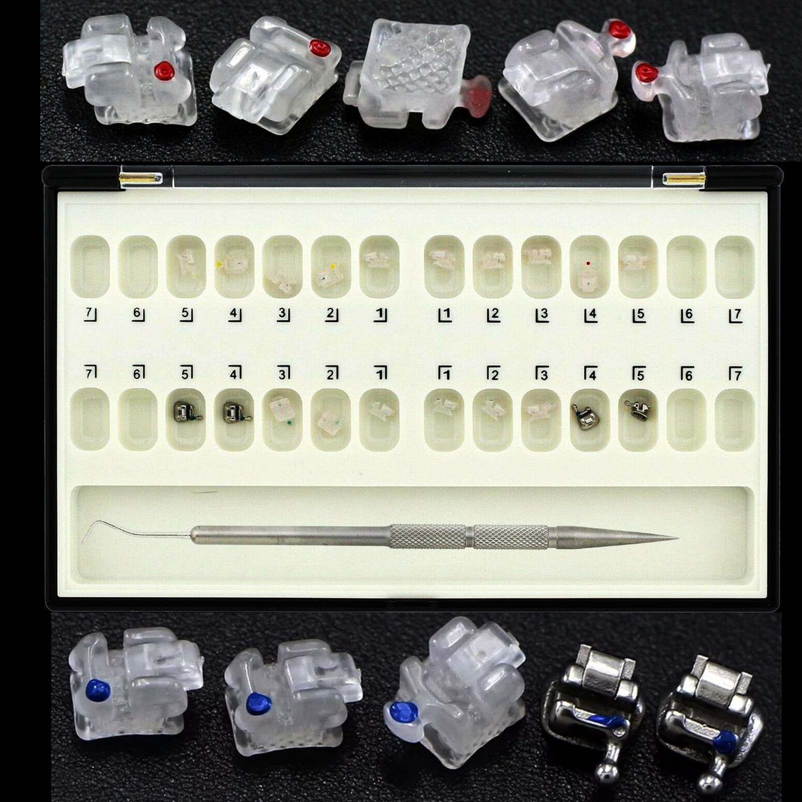 Orthodontic Damon Clear Self Ligating Brackets Ceramic Braces Roth MBT 022 345H