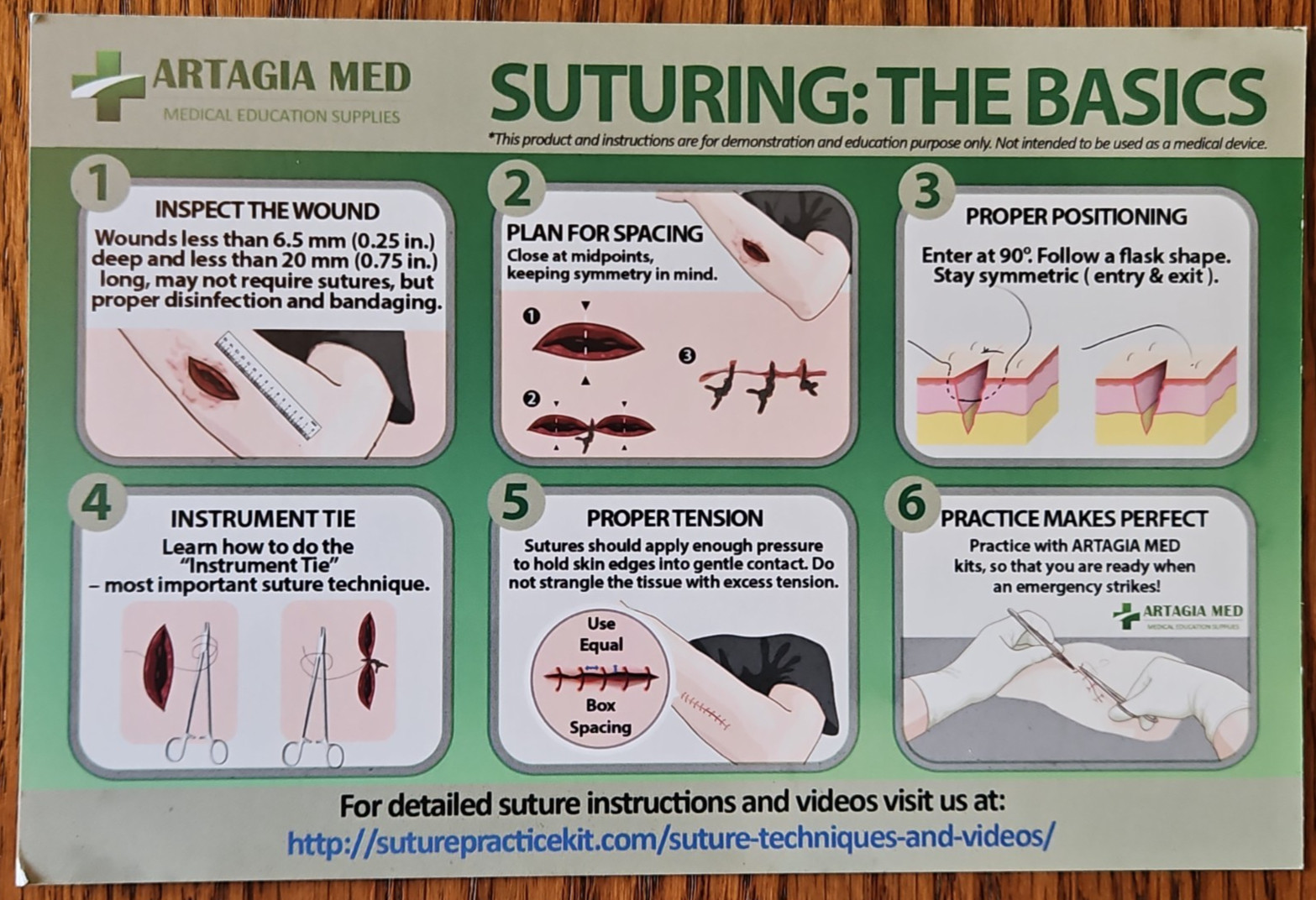 Artagia Med Survival Suture Training Kit – 25 Pieces 2nd Generation Model – NEW