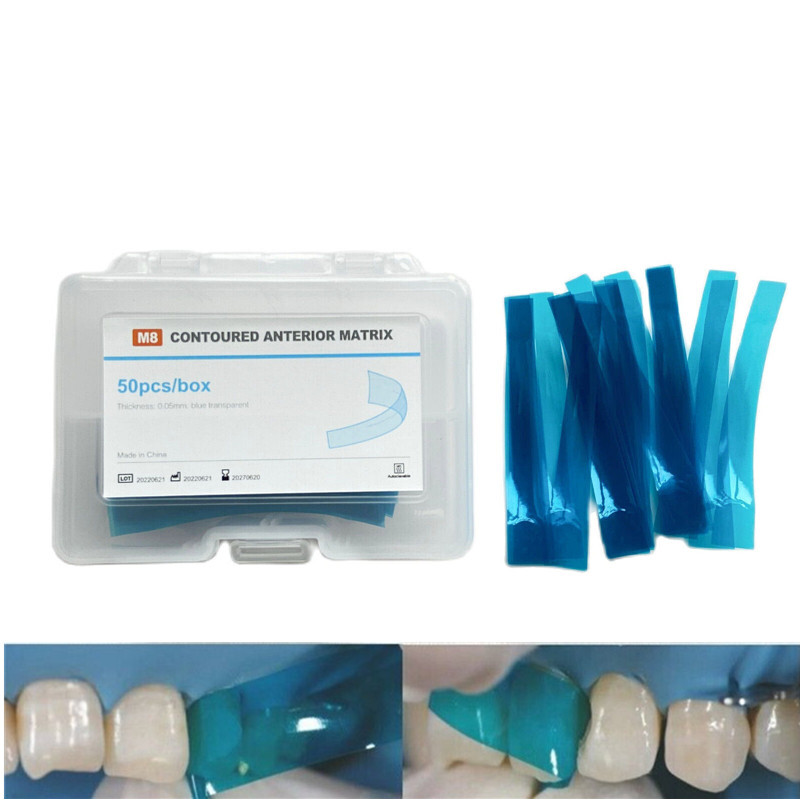Dental Anterior Twin Matrices Cervical Matrix Blue Strip M8 Restoration Matrices