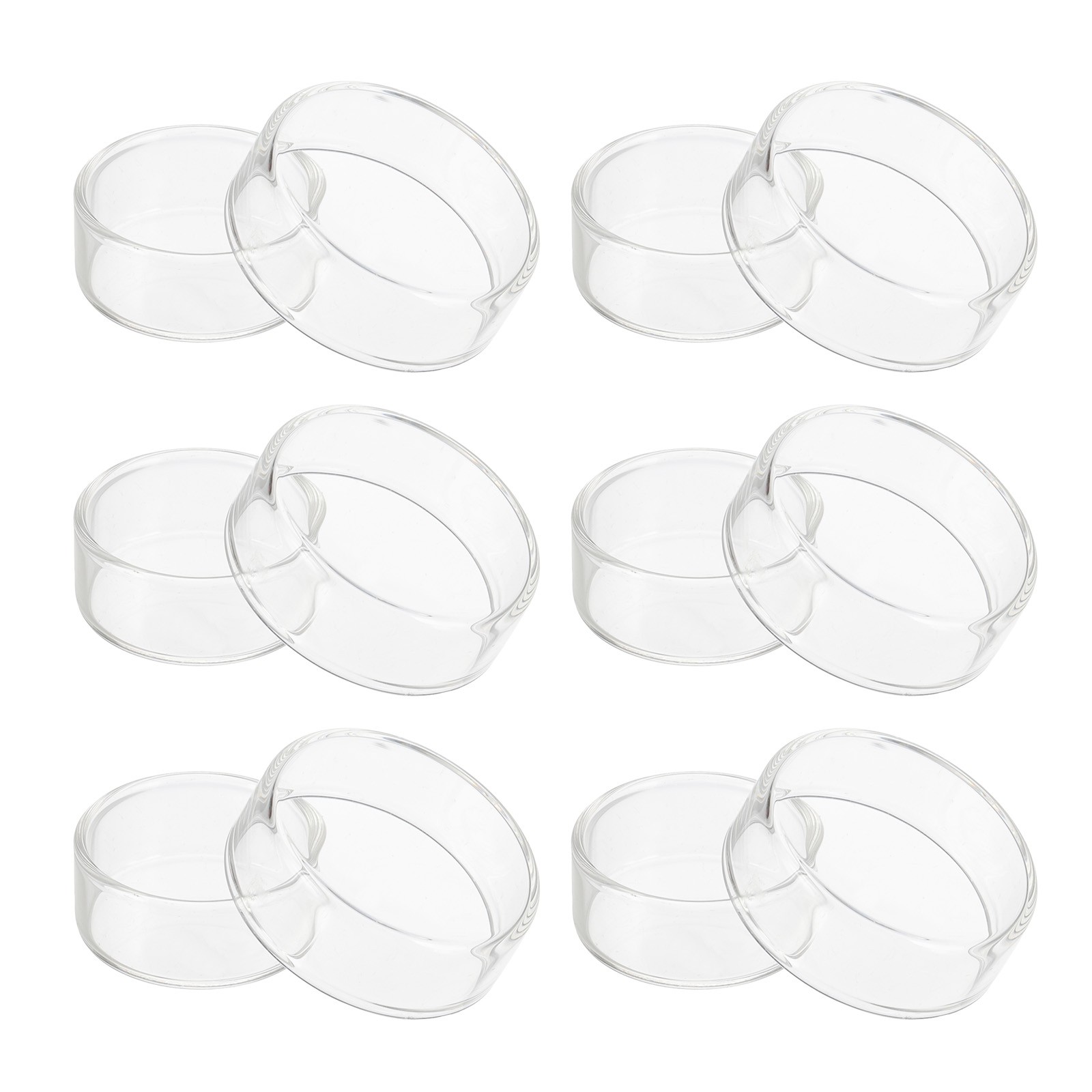 35mm/0.38inch 6Pcs High Borosilicate Glass Petri Dishes for Lab, Clear