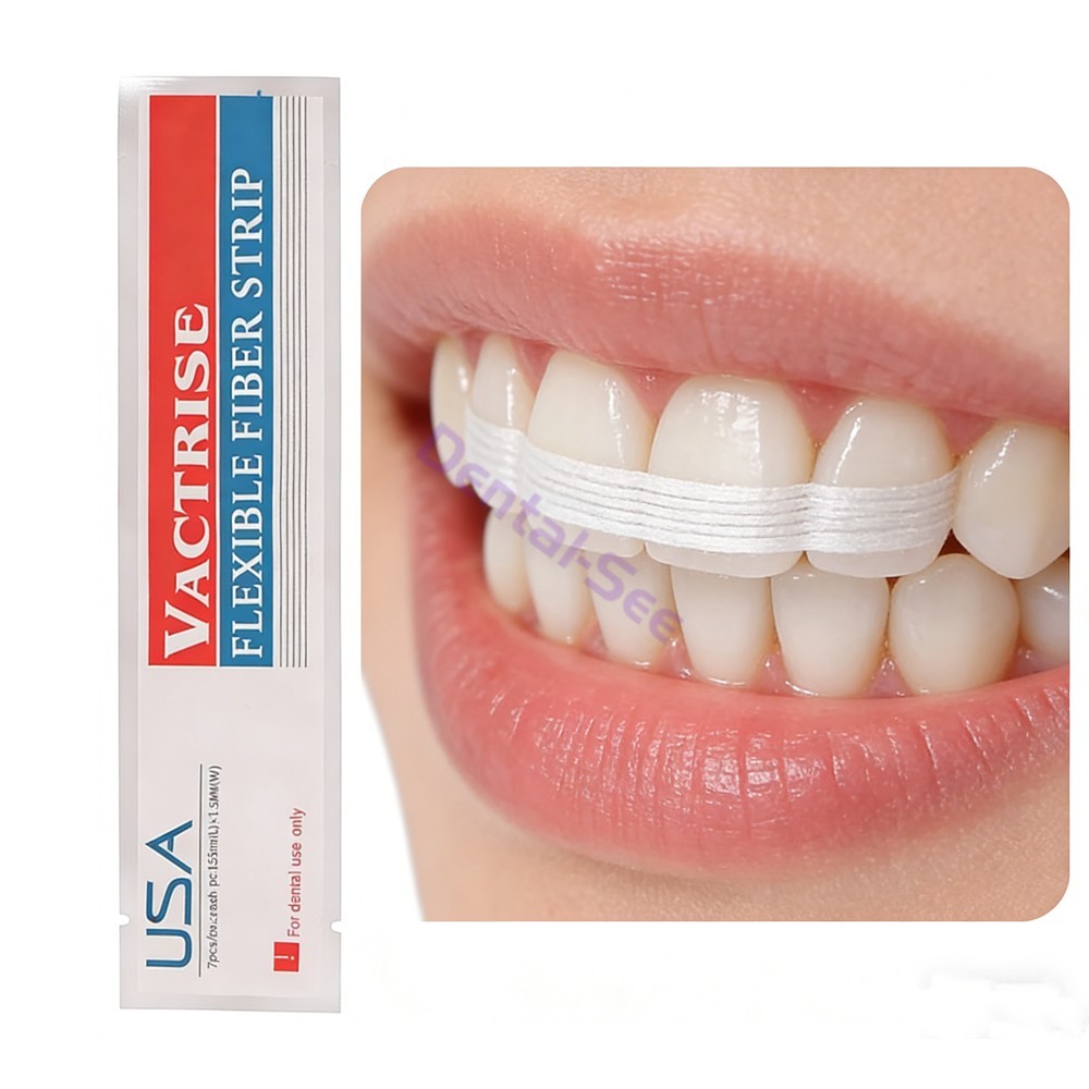 3Pcs Dental Fiber Strip Light Cure Flexible Glass Ribbon for Loose Tooth Bonding