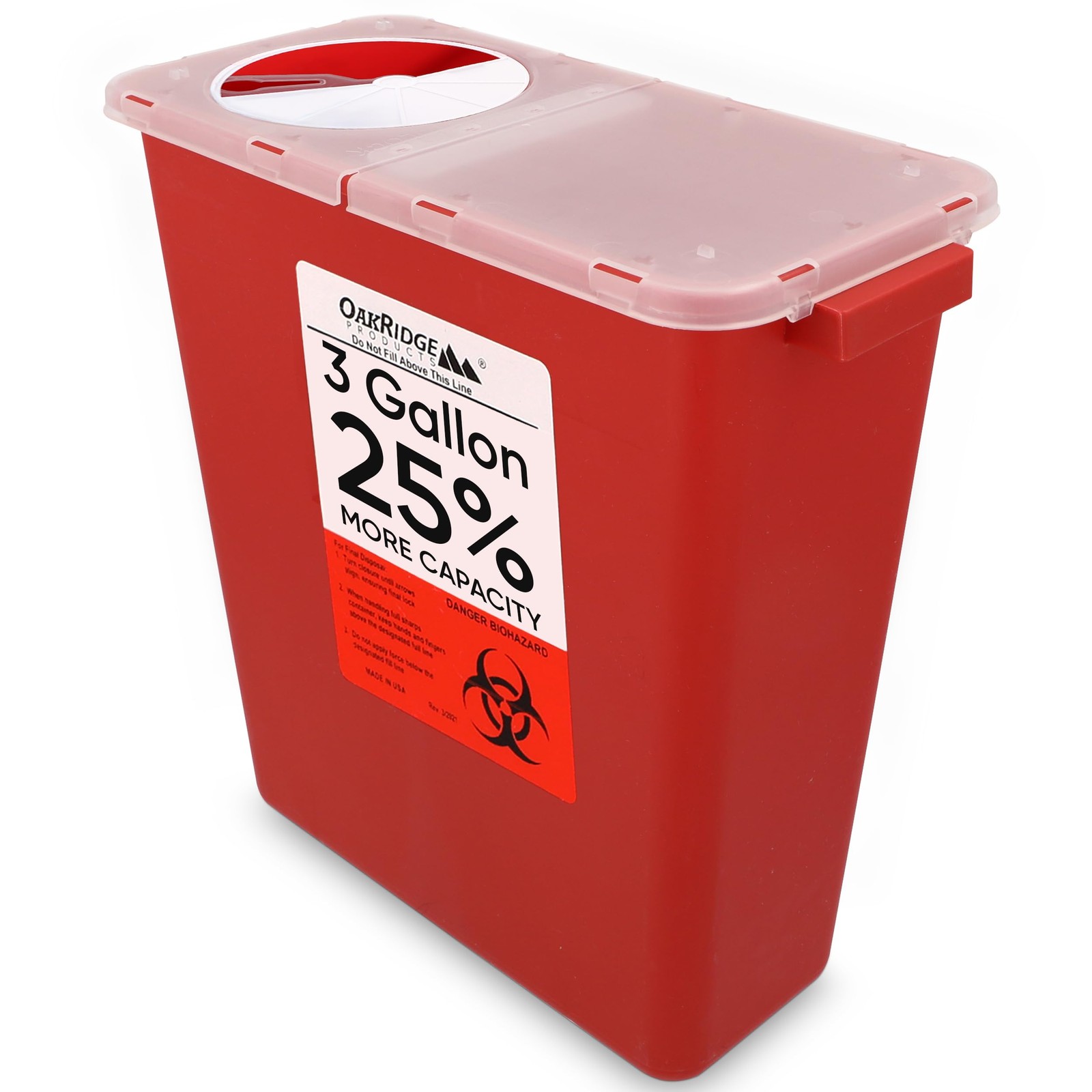 Oakridge Products Large Sharps Container for Home Use and MEDIUM, RED