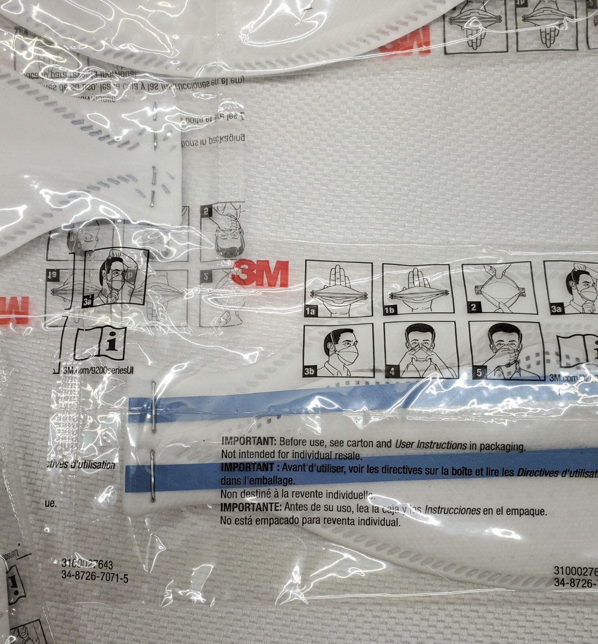 (10 Pack) 3M Aura 9205+ N95 NIOSH Particulate Respirator & Surgical Face Masks