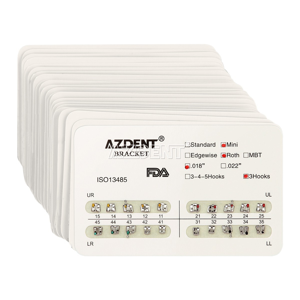 AZDENT Dental Orthodontic Bracket Braces/Niti Arch Wires/Buccal Tubes 022/018