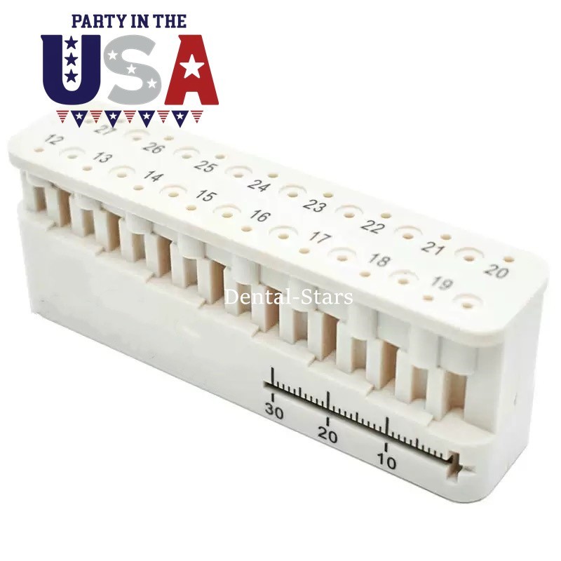 1Pcs Dental Endodontic File Holder Block w Endo Measuring Ruler Autoclavable USA