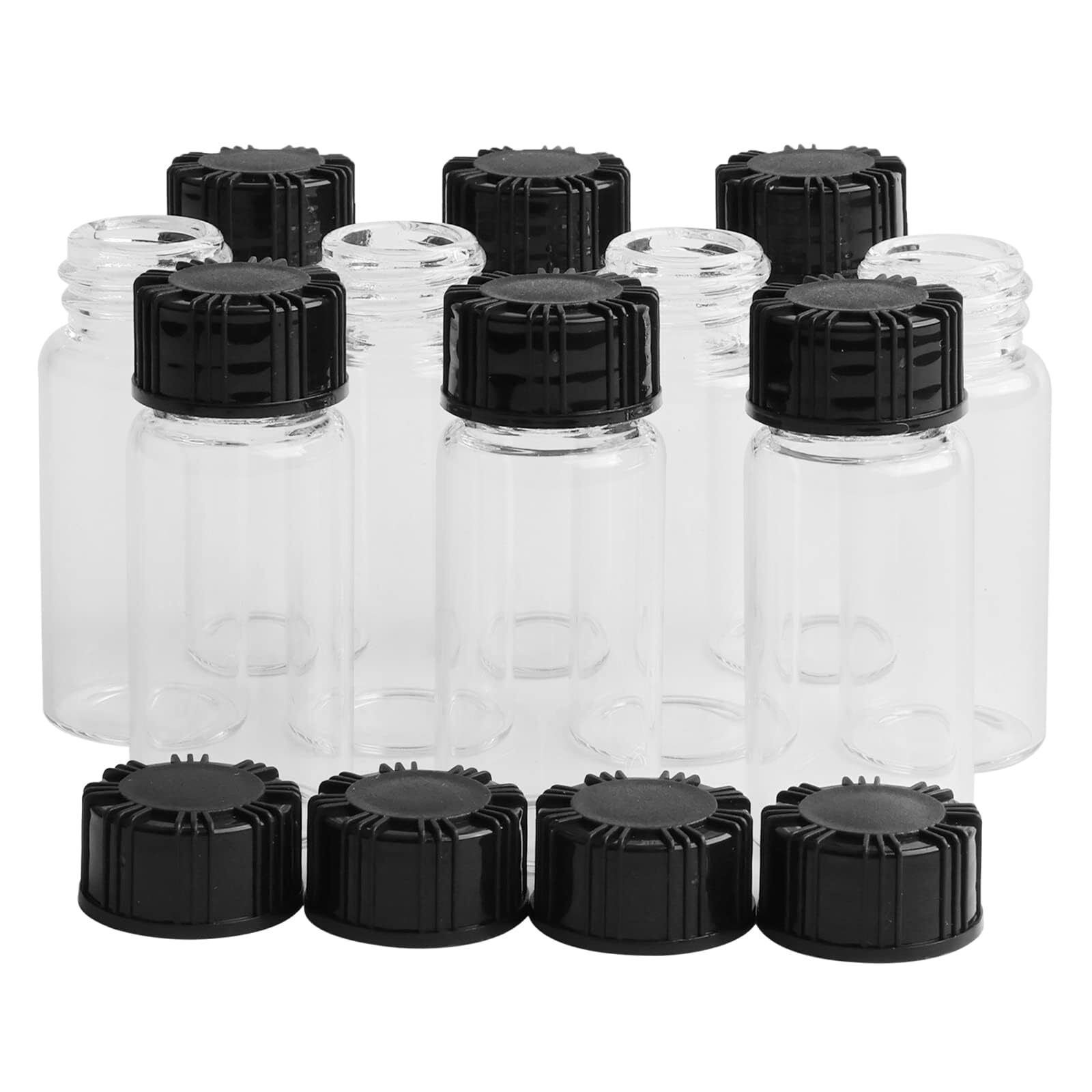 10PCS 10ml Glass Bottles with Screw Cap Small Sample Vial Clear Glass Bottle