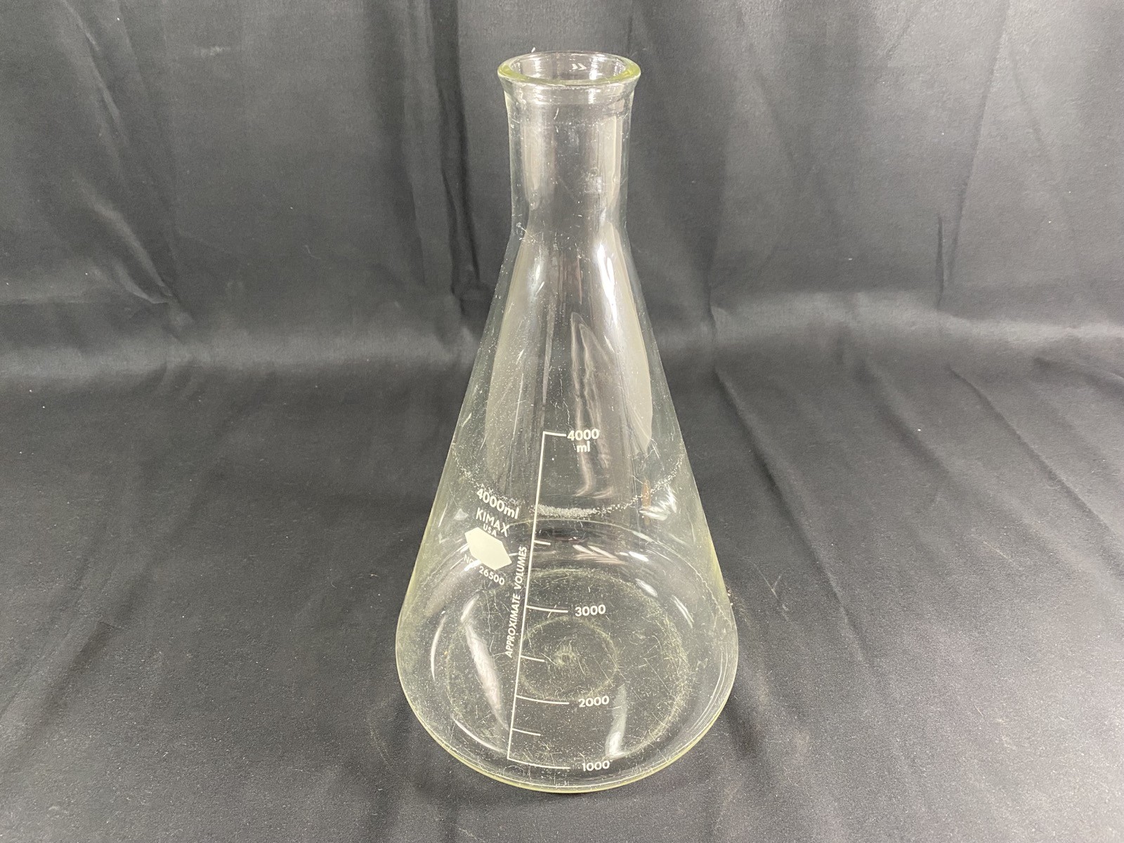 KIMAX KIMBLE Glass 4000mL 4L Narrow Mouth Graduated Erlenmeyer Flask 26500