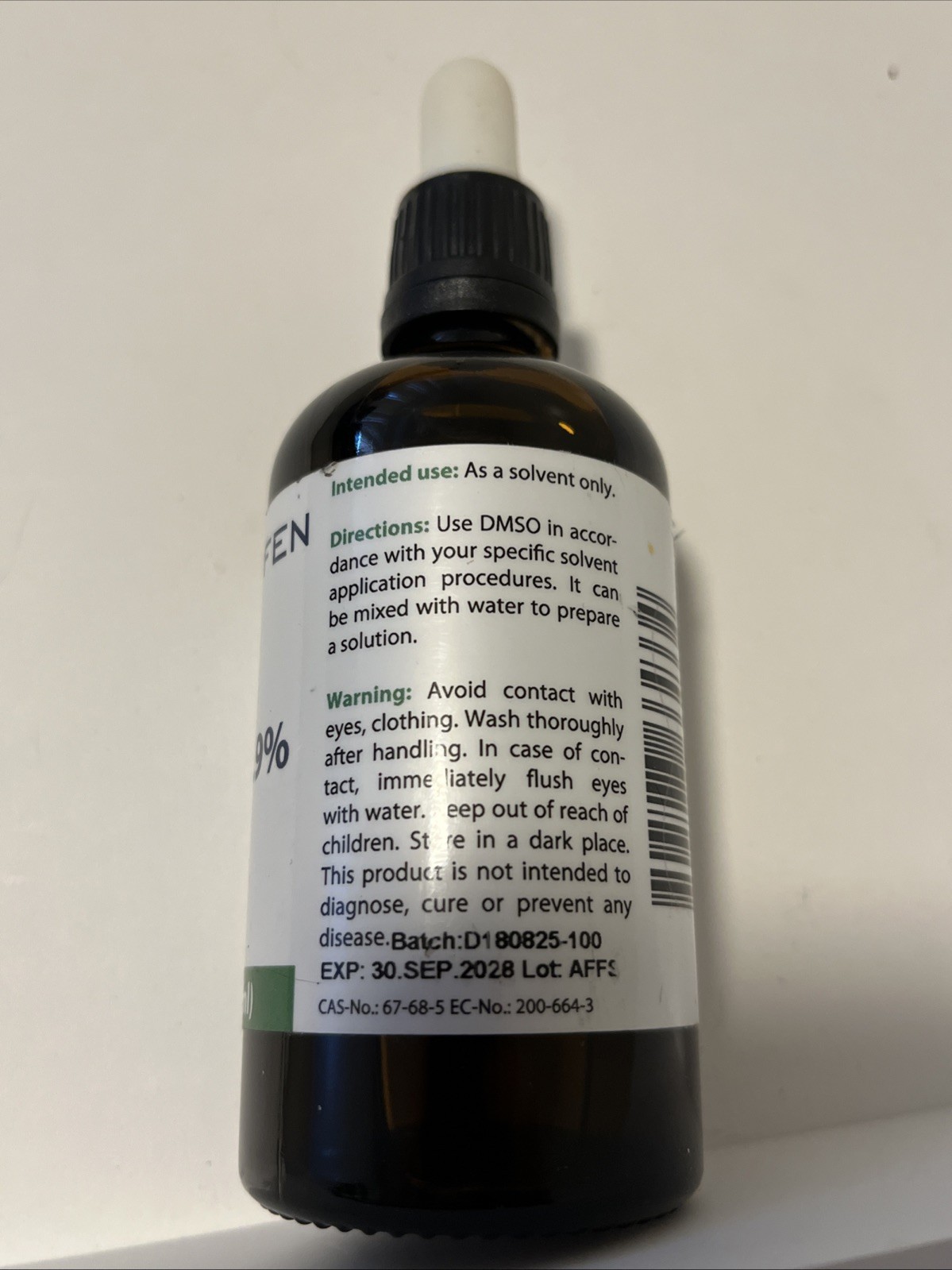 Heiltropfen DMSO 99.9% 3.4 Oz Dimethyl Sulfoxide Liquid! Exp 2028