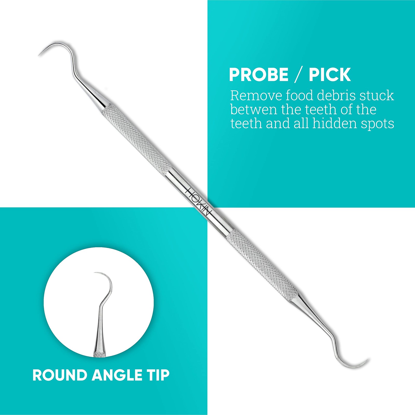 Dental Tools by HOKIN Plaque Remover Teeth 1 Count (Pack of 5), Silver