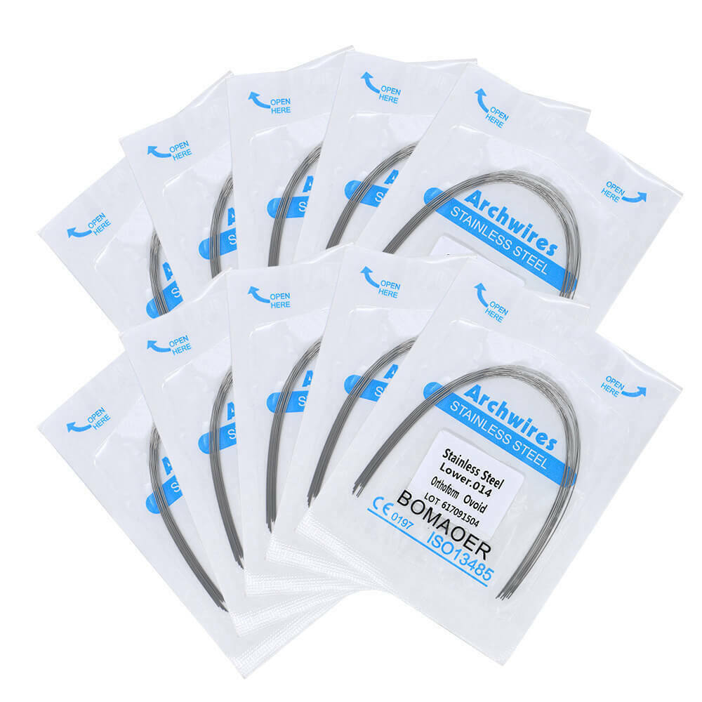 5-200packs Dental Orth Stainless Steel 10pcs/bagRound Arch Wire 014 Lower