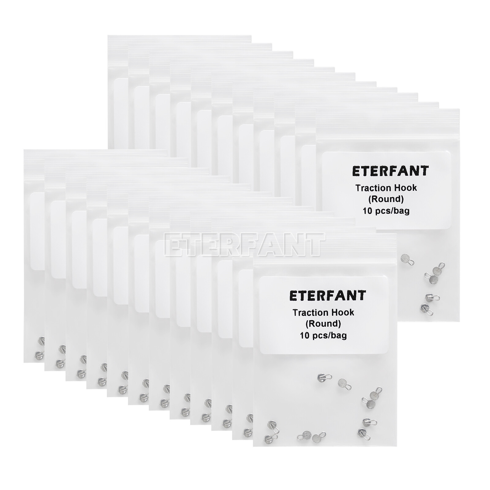 10PCs ETERFANT Dental Orthodontic Lingual Buttons Round/Rectangular Bondable