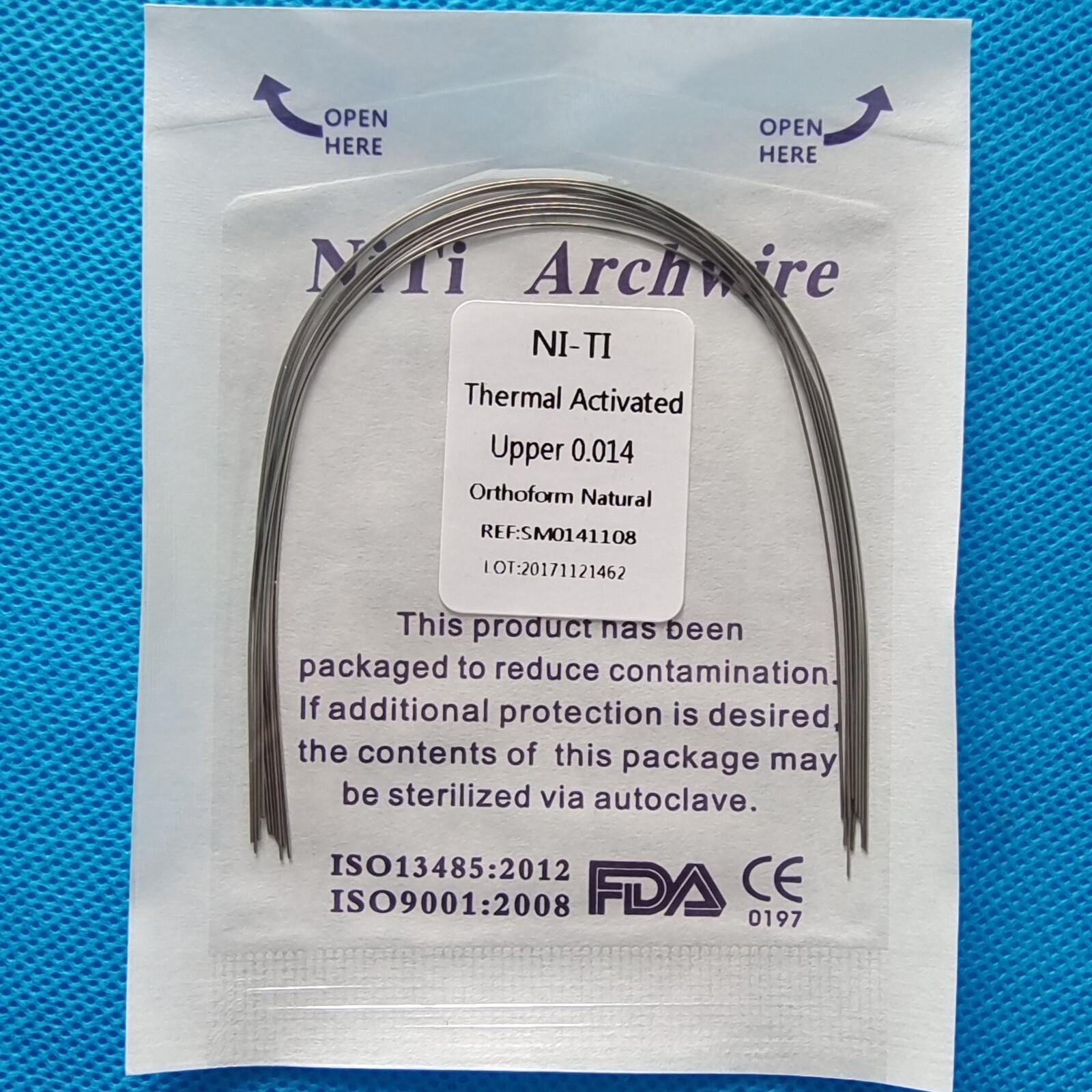 Dental Orthodontic Niti Thermal Activated Round Arch Wire Natural Form