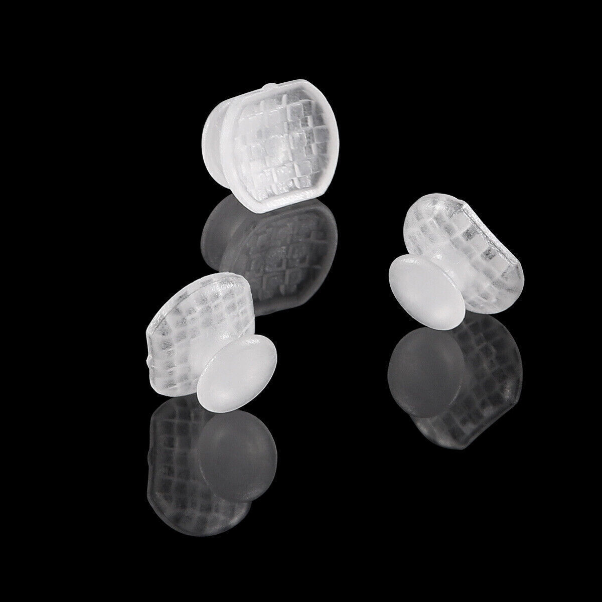 Dental Orthodontic Ceramic Transparent Lingual Button Rectangular Mesh Base