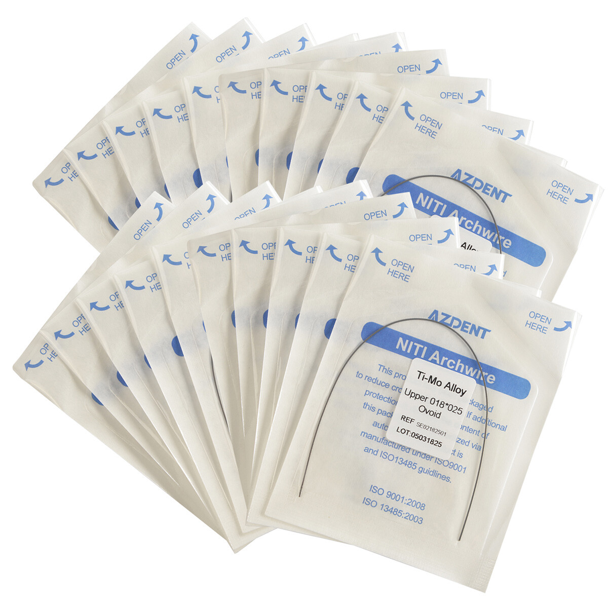 AZDENT Dental Orthodontic TMA Molybdenum Beta Titanium Alloy Arch Wire All Size