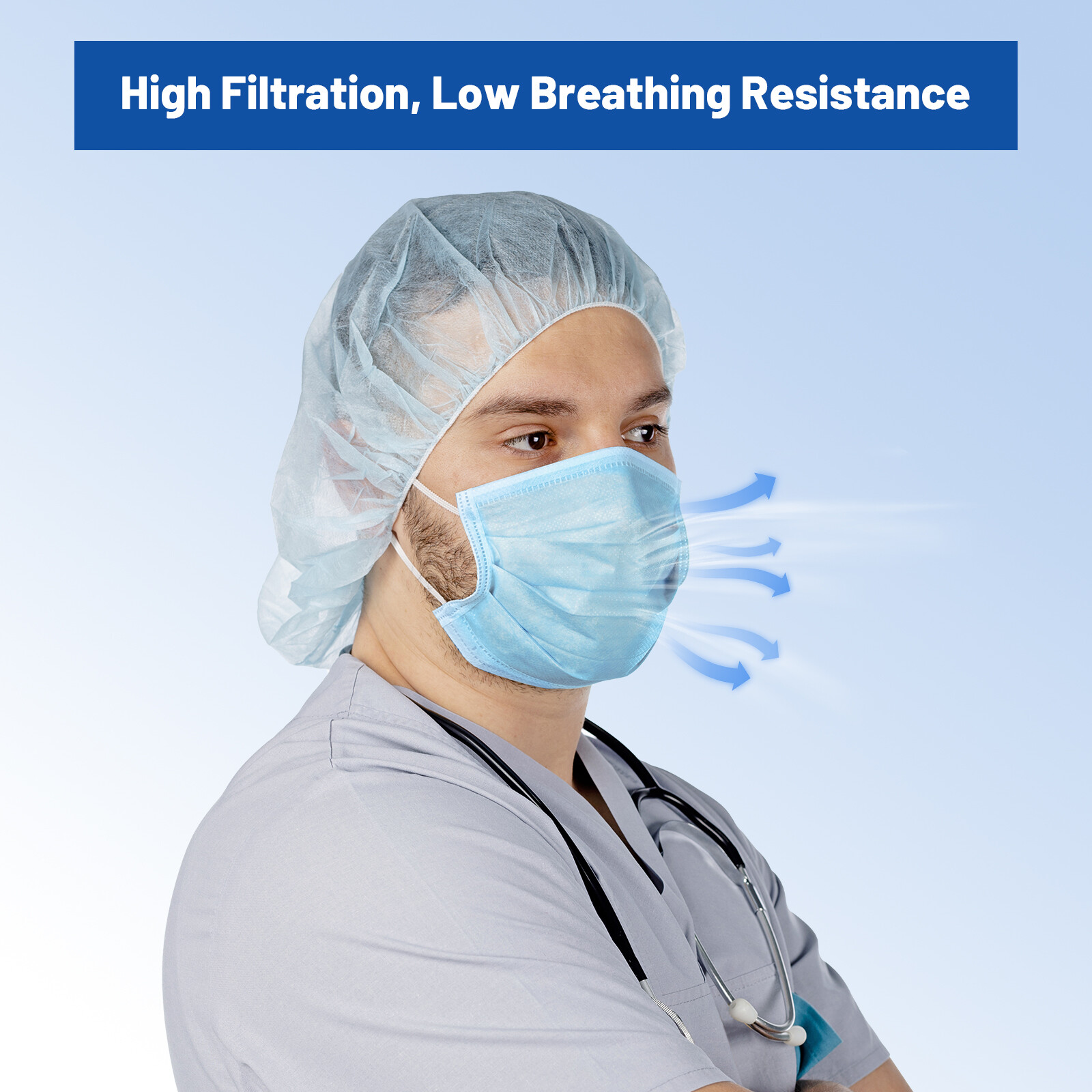 50pcs/box ASTM Level 3 Face Mask 4 Layer BFE 98% Disposable Respirator 4 Colors