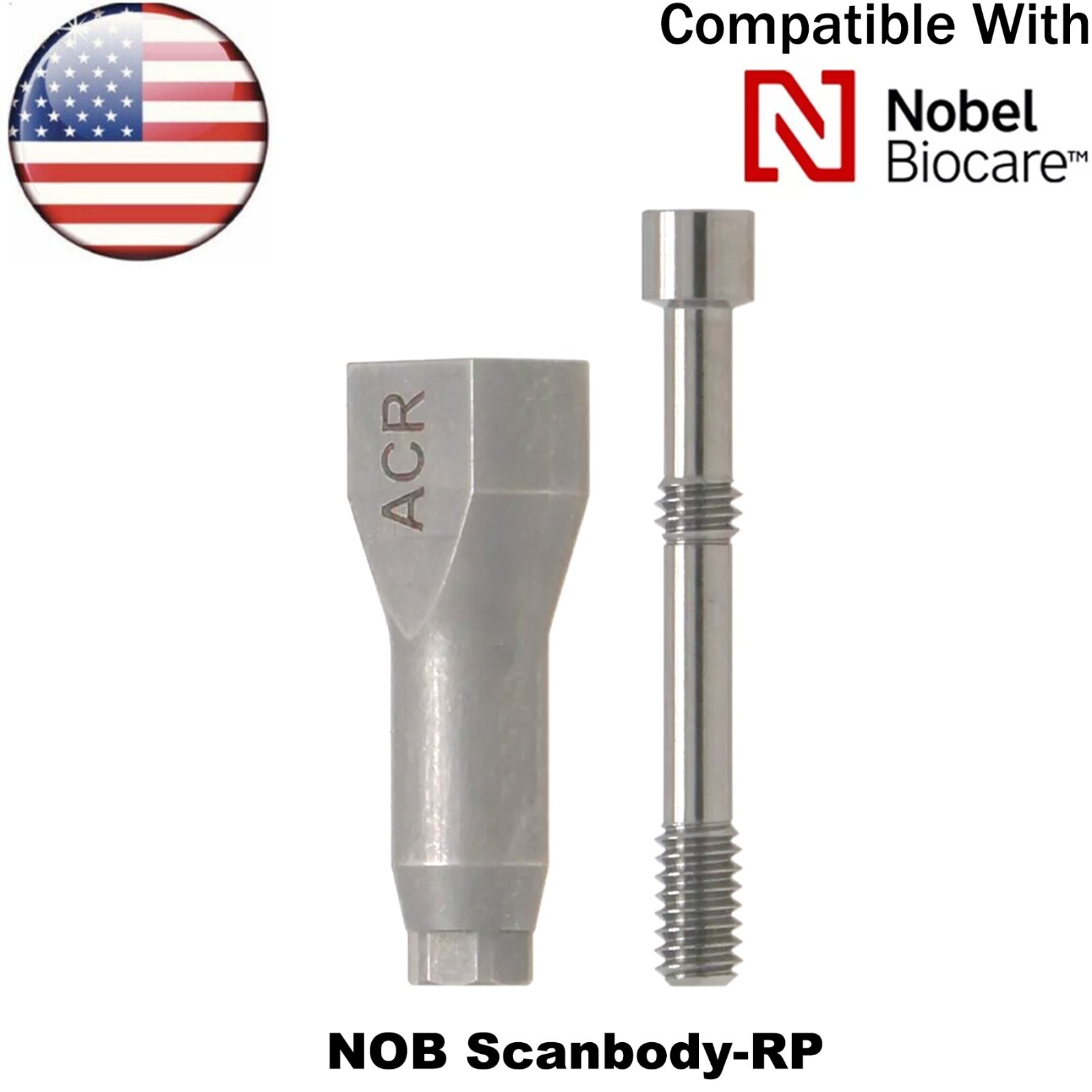 US Dental CAD/CAM Implant Scan Body NP/RP Analog fits Nobel Biocare Active