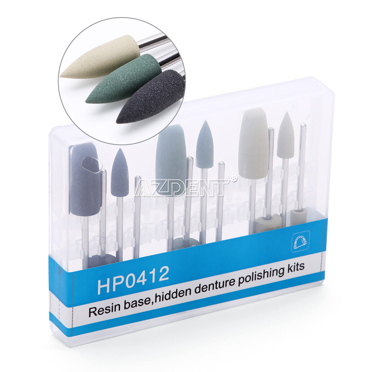 Dental Silicone Resin Base Acrylic Polishing Bur Dental Lab Diamond Polish