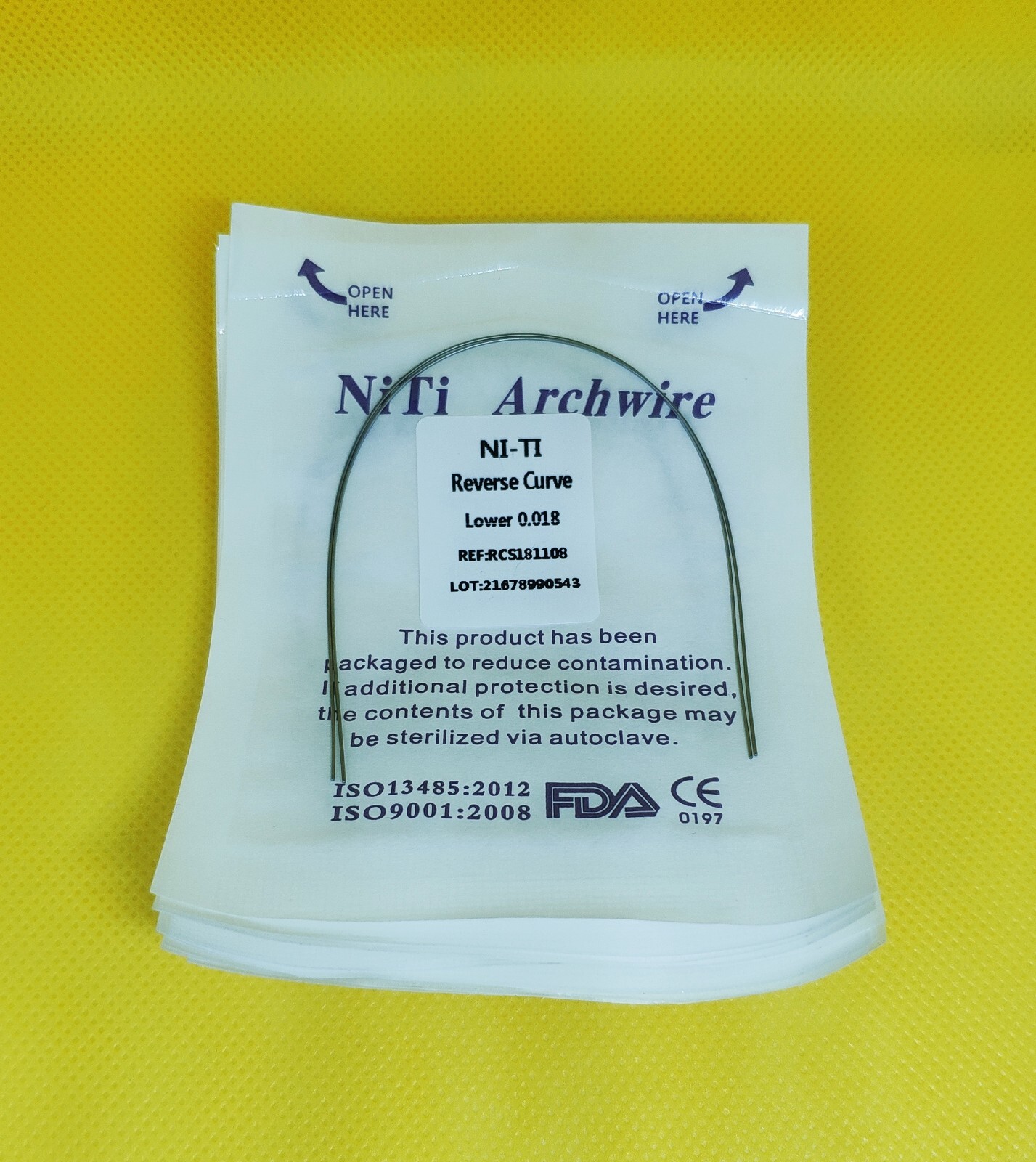 50Packs Dental Reverse Curve Orthodontic Arch Wire Niti Super Elastic Round