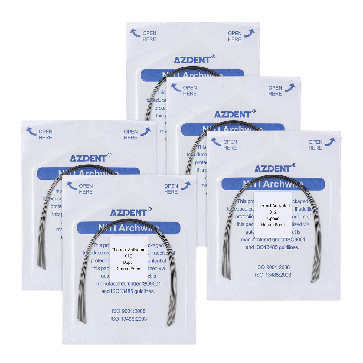 AZDENT Dental Orthodontic Niti Thermal Activated Round Arch Wire Natural Form