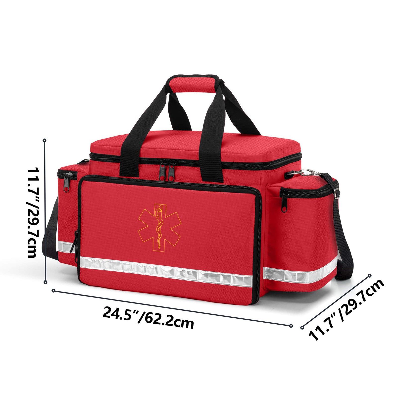 Trunab Emergency Responder Trauma Bag Empty, 1 Count (Pack of 1), Red