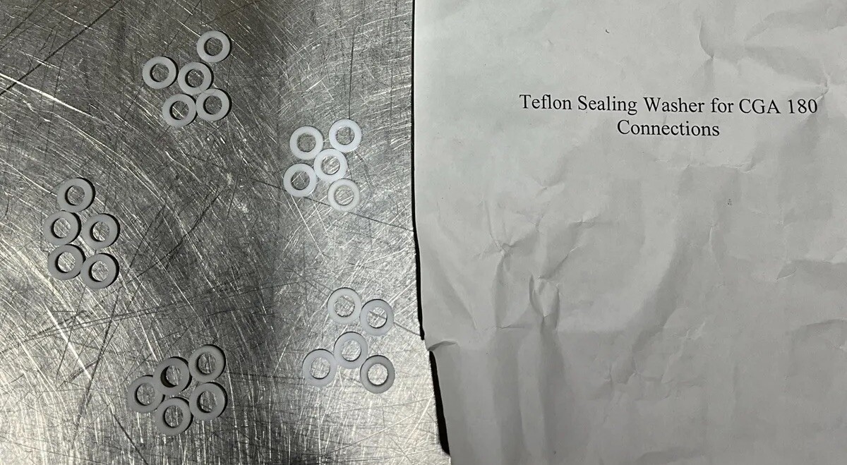Teflon CGA Inlet 180 Sealing Washers 25 Pieces Nos Surplus