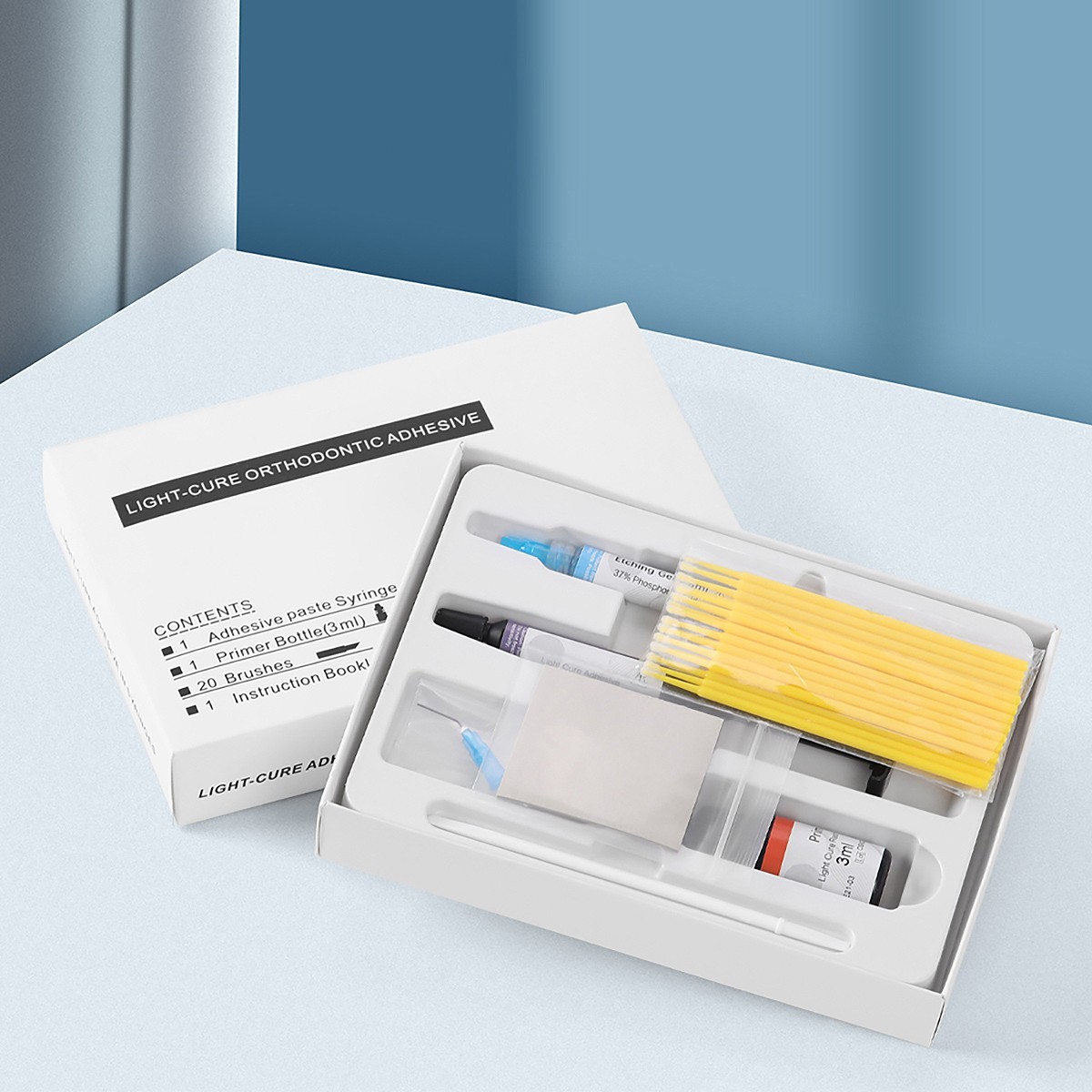 Kit de Sistema de Adhesivo para Brackets Ortodónticos Dental, Primer de Curado p