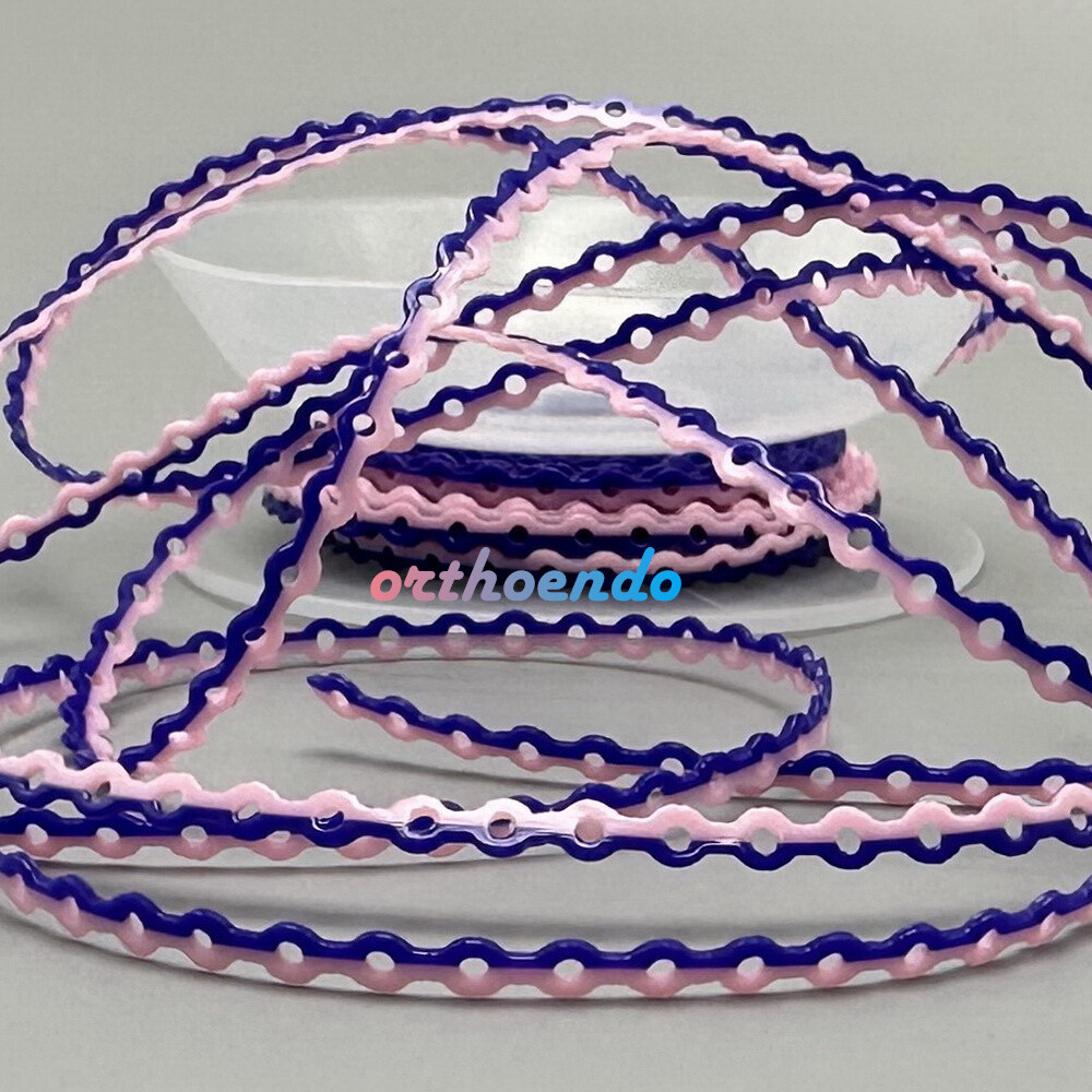 1 Roll Double Color Elastolink Elastic Power Chains (Ultra) Long Short 10 Sizes