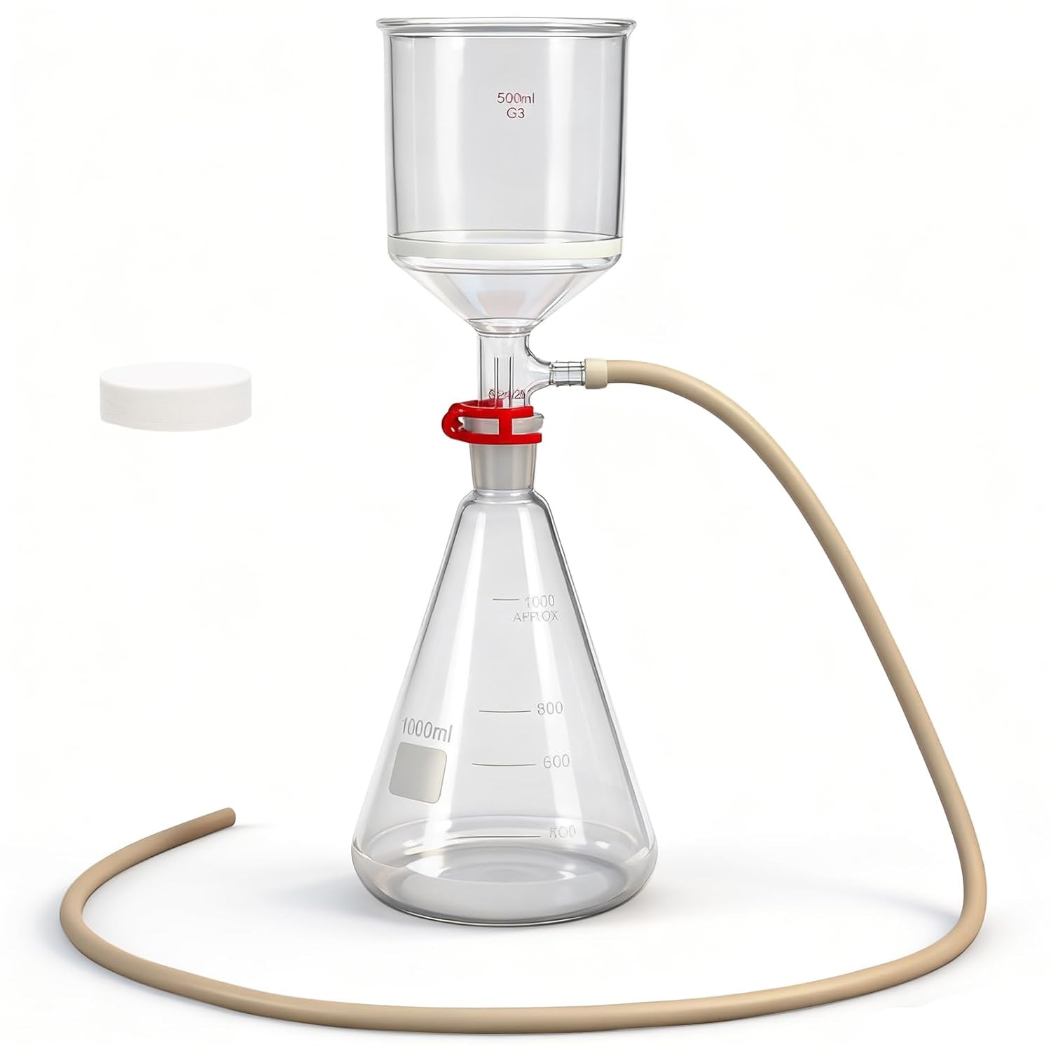500ml Funnel Filtering Lab Vacuum Filtration Kit 1000mL Flask Lab Vacuum Pump