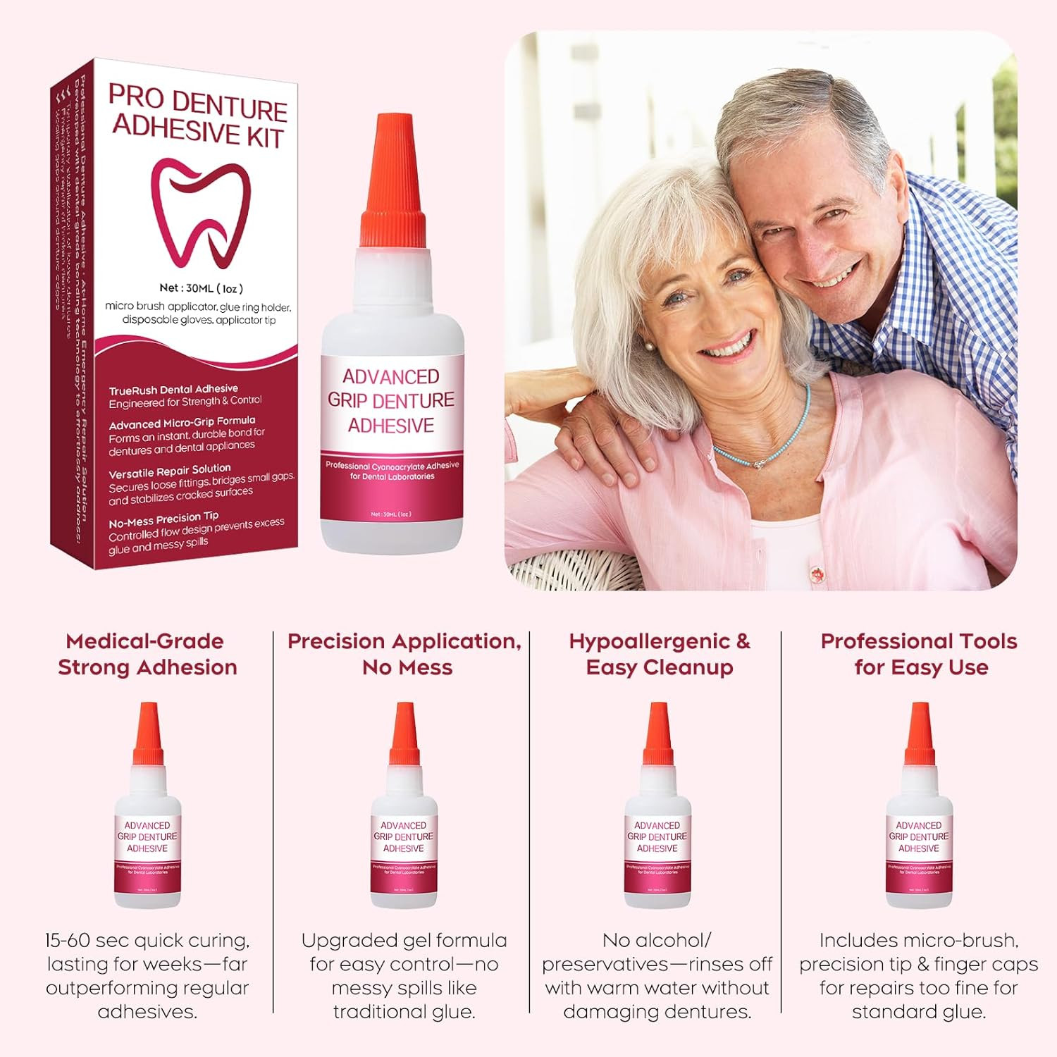 Dental Lab Instant Bonding Dental Glue for Dentures & Lab Tools – Fast-Setting i