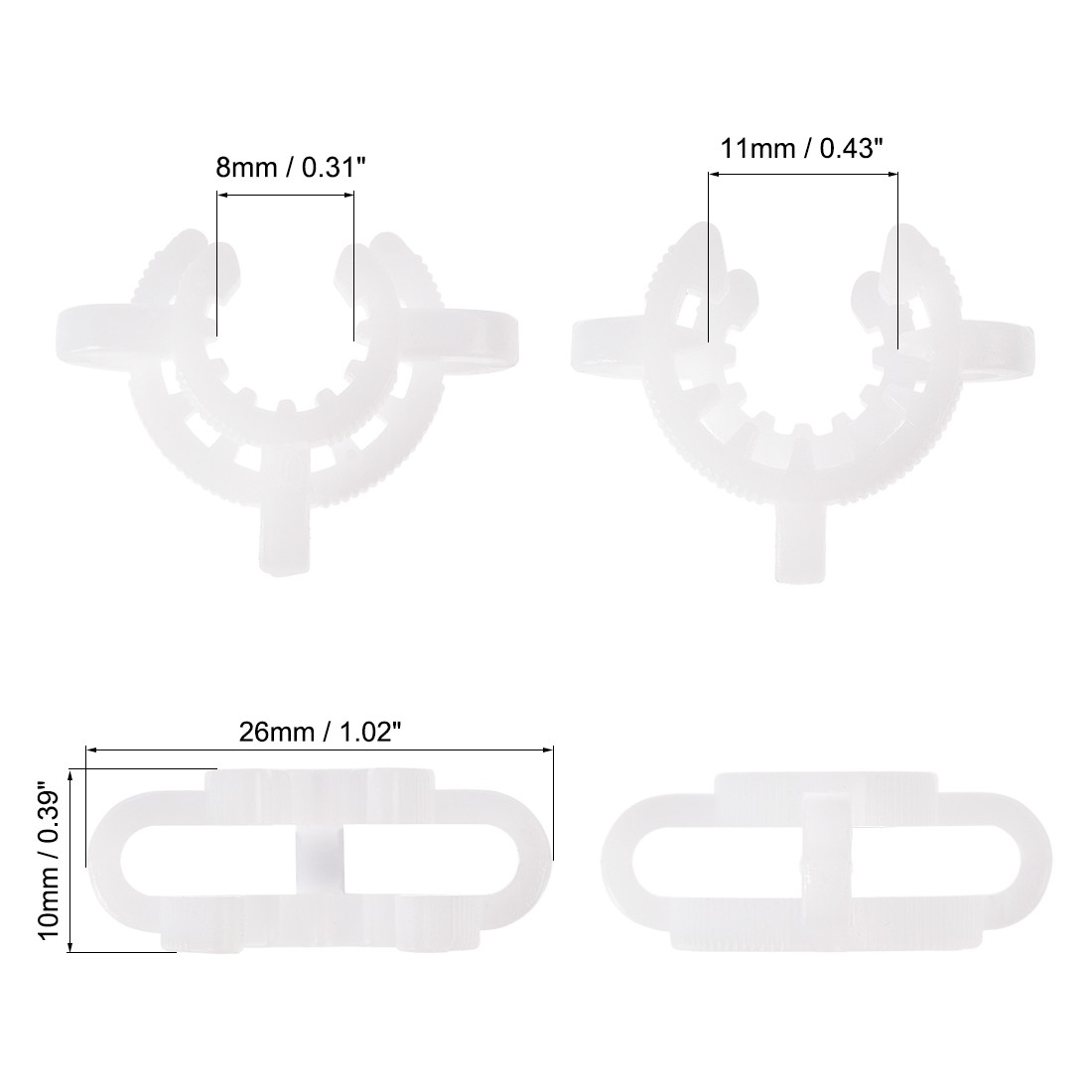 5Pcs Lab Joint Clip Plastic Clamp for 10/18 or 10/30 Glass Taper Joints White
