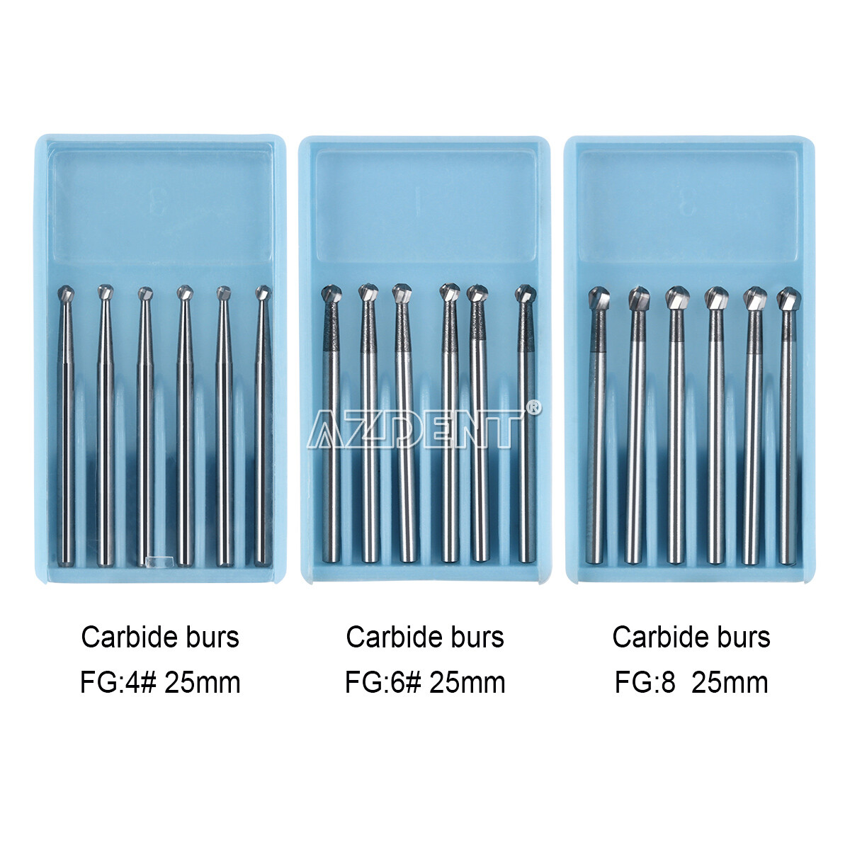 AZDENT Dental Surgical Handpiece FG Bur Tungsten Carbide Round/Straight Fissure