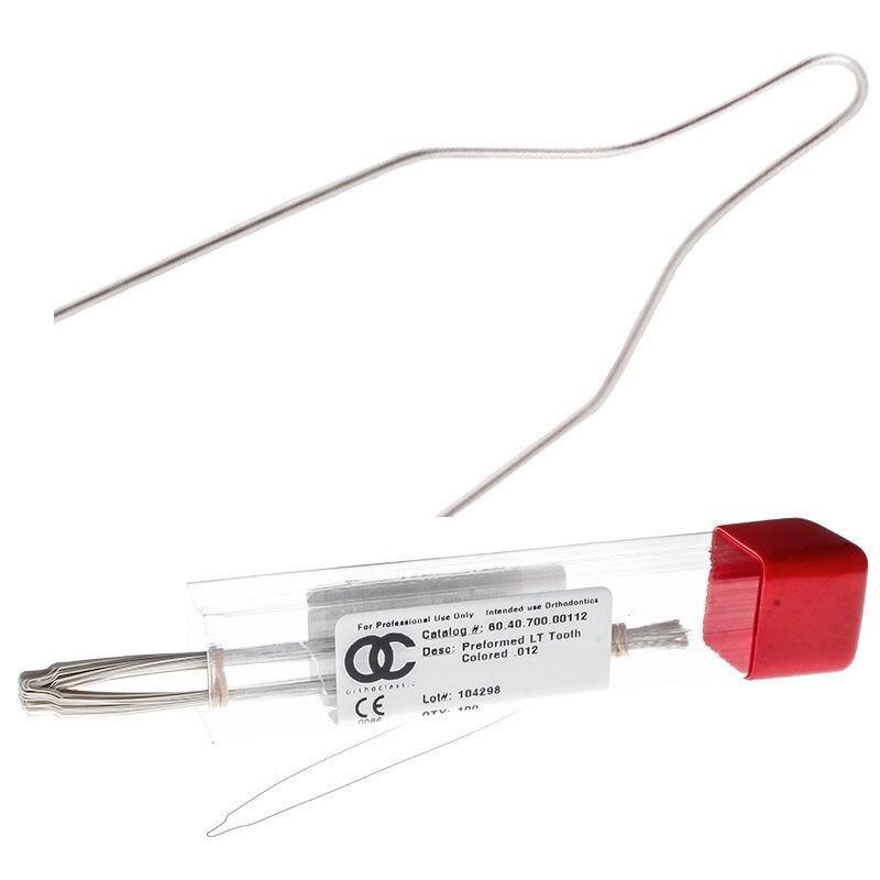 Dental S/S Preformed Aesthetic White Coated Long Ligature Wire .012 Ties 100pcs
