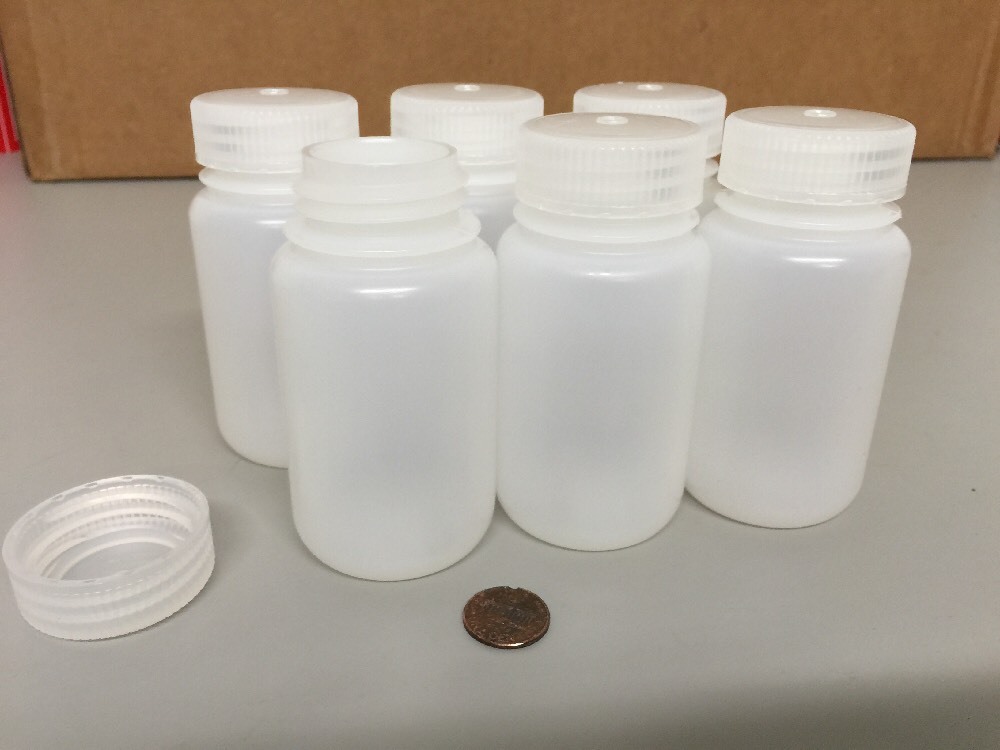 NEW (6) Nalgene Packaging Bottles, 125ml 4oz, Wide Mouth, HDPE
