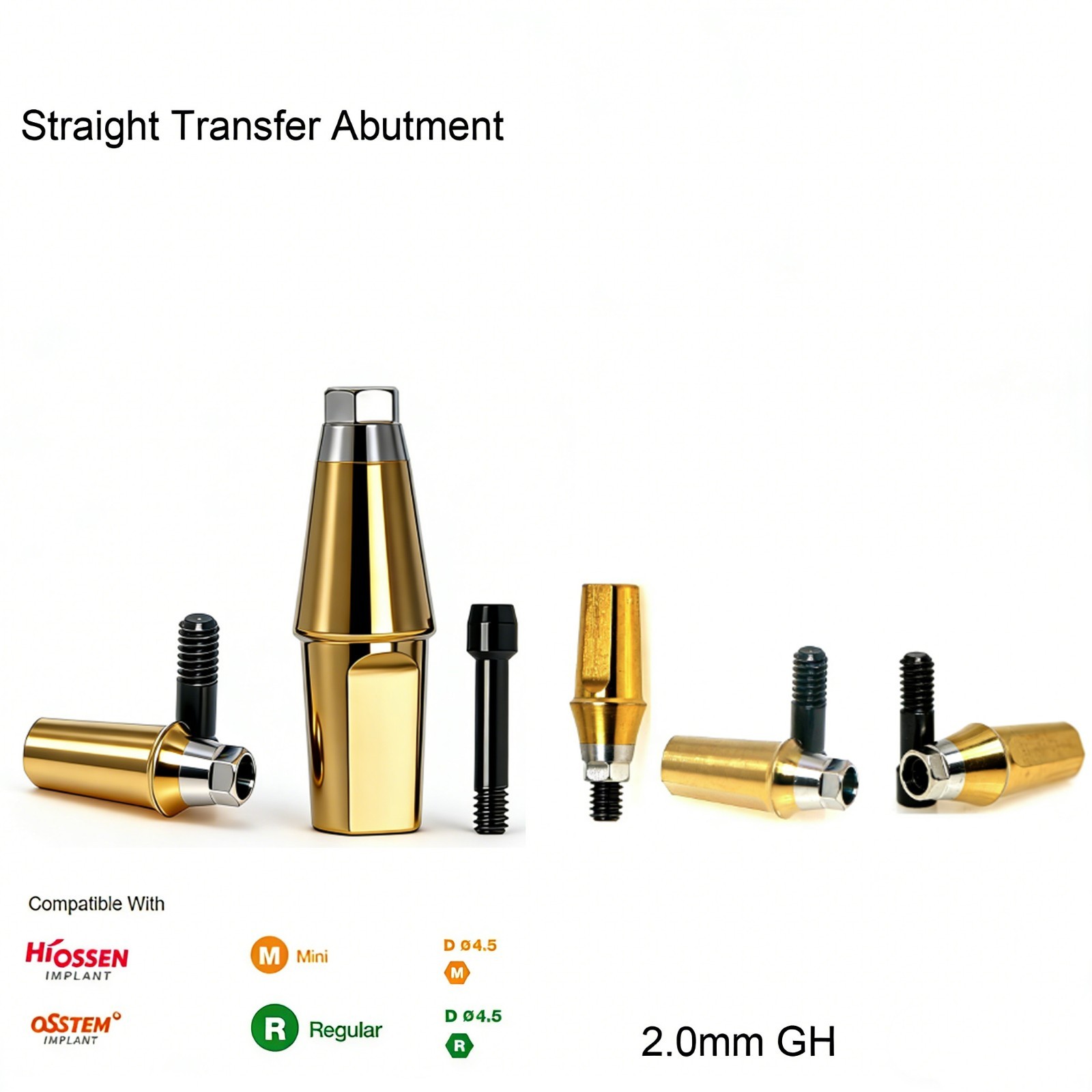 US Hiossen ET Dental Prosthetics Titanium All Implant Abutments fit Mini/Regular