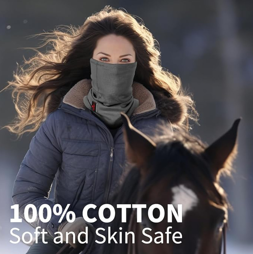 2 Pack FR Neck Gaiter Face Mask 100% Cotton Flame Resistant Welding Arc Shield