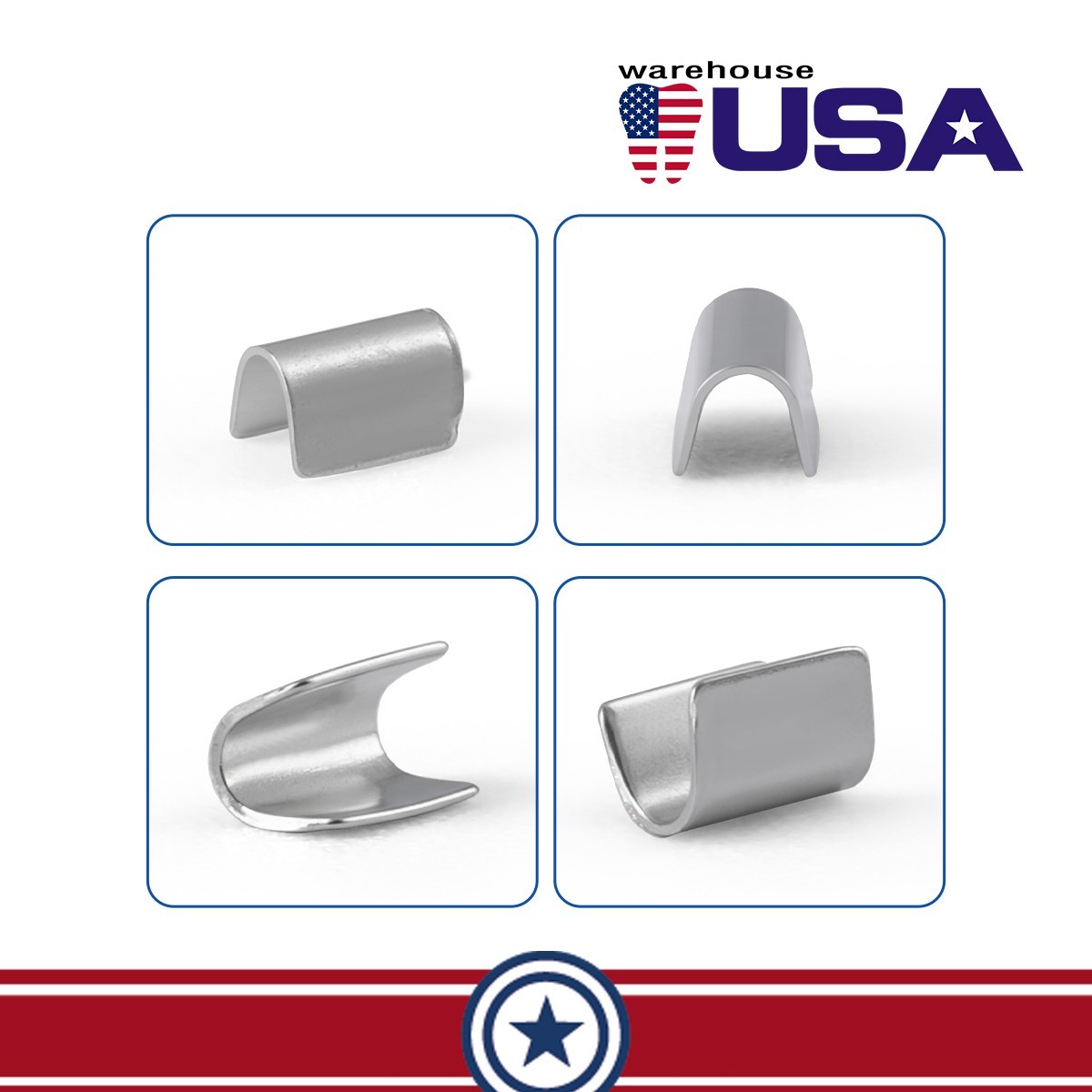 AZDENT 50pcs/Box Dental Orthodontic Universal Crimpable Mini Stops Stainless