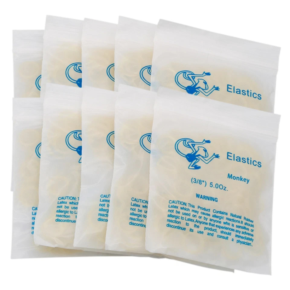 US Orthodontic 5.0Oz Elastics Braces Rubber Bands Latex Braces 1000/2000/3000Pcs