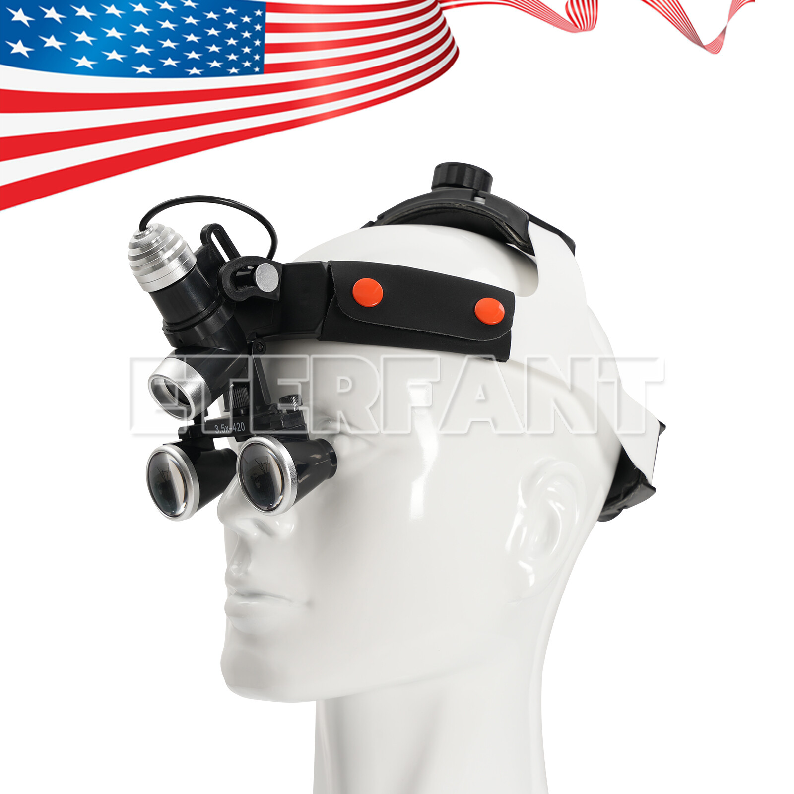 ETERFANT Dental 5W LED Lightweight Silicone Headlig Lamp/3.5X Headband Magnifier