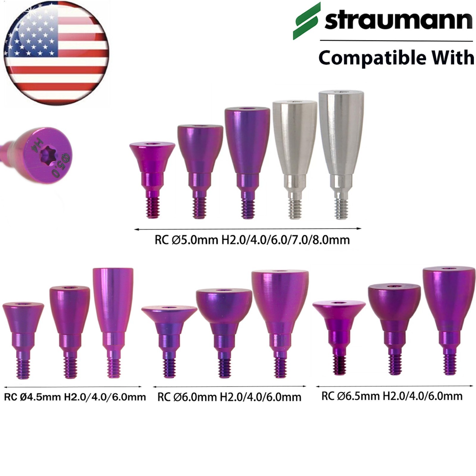 For Straumann ITI Healing Abutment & Transfer Impression Open Closed Tray NC/RC